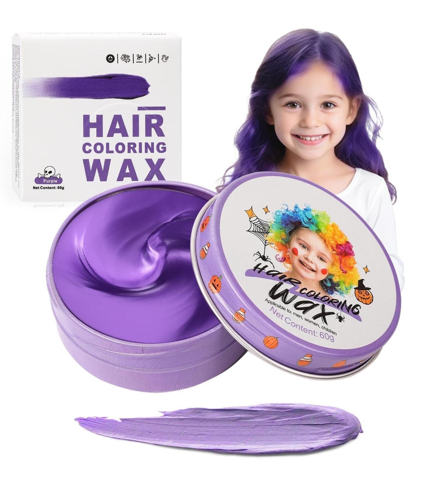 Coloration temporaire violette pour enfants coloration instantan e violette Pomade pour cheveux violets pour femmes et hommes Cr me coiffante pour filles Boue de cire cheveux pour la f te - Buy Online on GoSupps.com