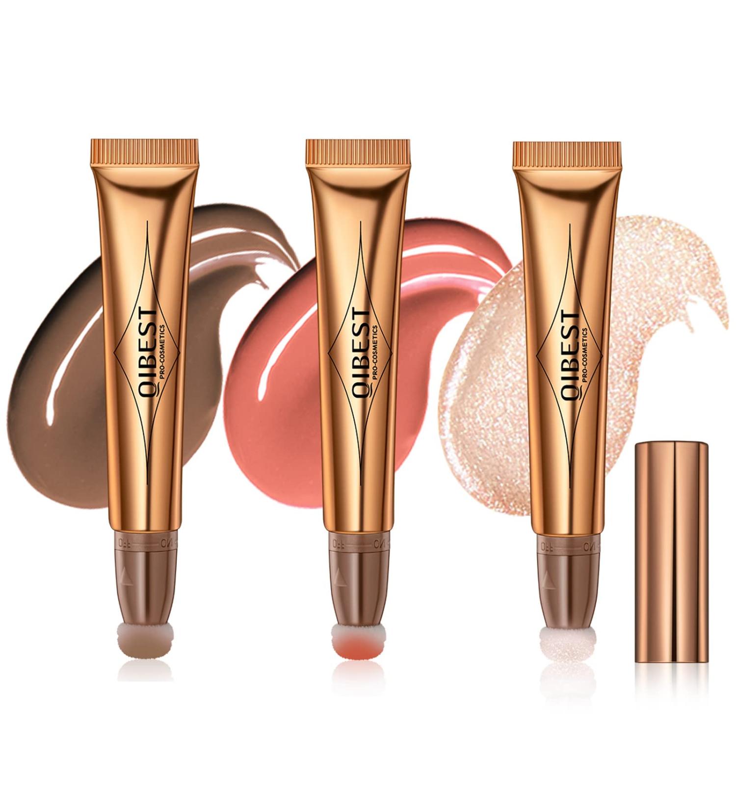 3 Pack Liquid Contour and Highlighter Wand Set - Easy to Blend, Long Lasting with Natural Matte Finish - Lightweight Cream Face Illuminator Makeup - Buy Online on GoSupps.com