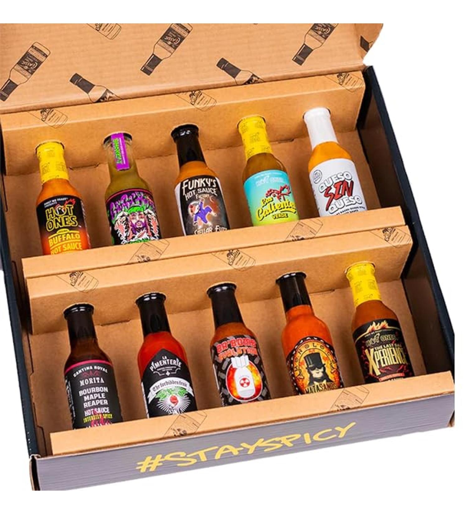 Hot Ones Season 23 Lineup Hot Sauce Challenge Kit Made with Natural Ingredients Unique Condiment Gift Box is the Ultimate Variety Pack for Spice Lovers 5 fl oz Bottles Produced in Small Batches (10-Pack) - Buy Online on GoSupps.com