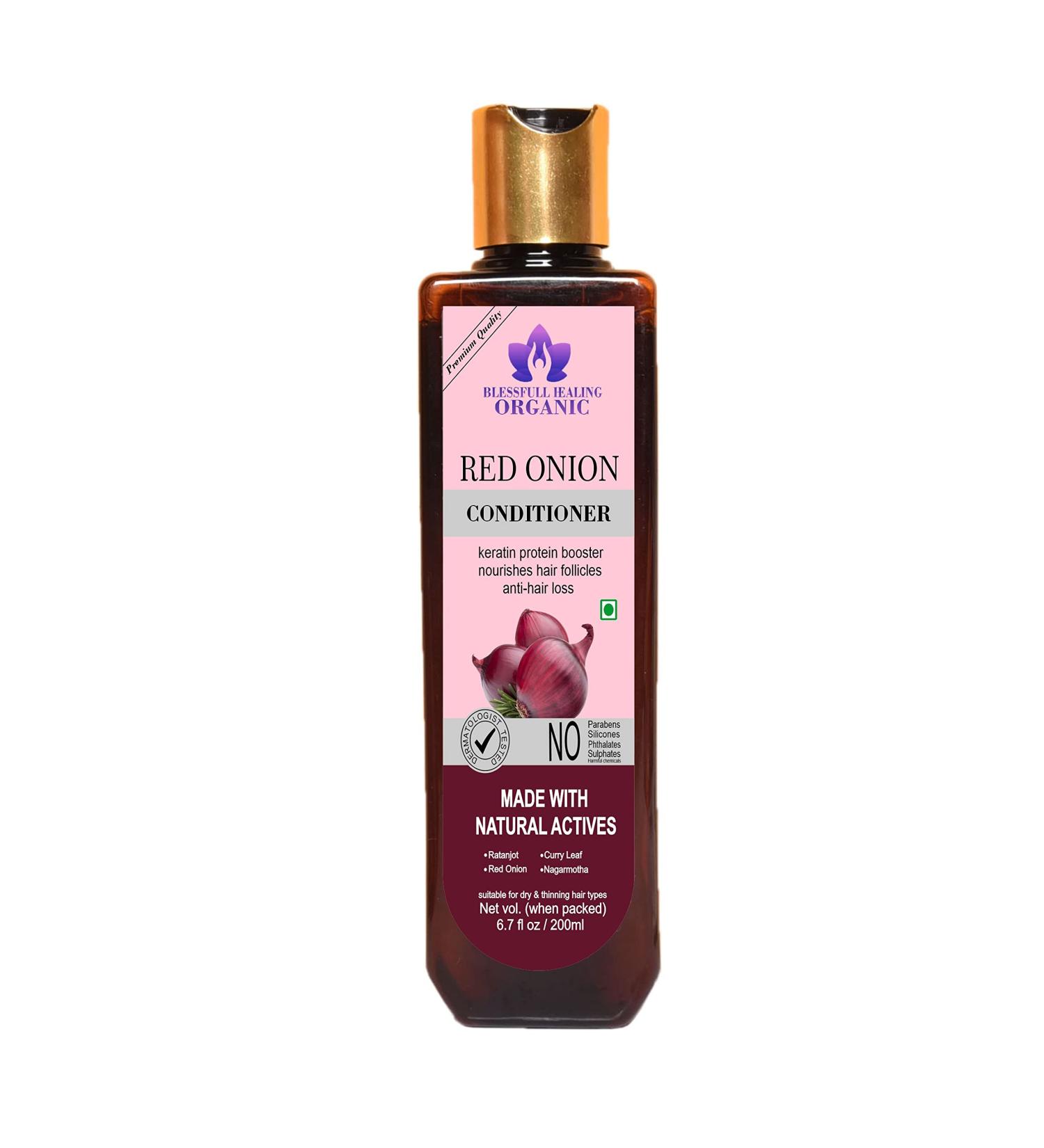 Blessfull Healing Organic Red Onion Natural Hair Conditioner 300 ml (Packing May Vary) 300 ml (Pack of 1) - Buy Online on GoSupps.com
