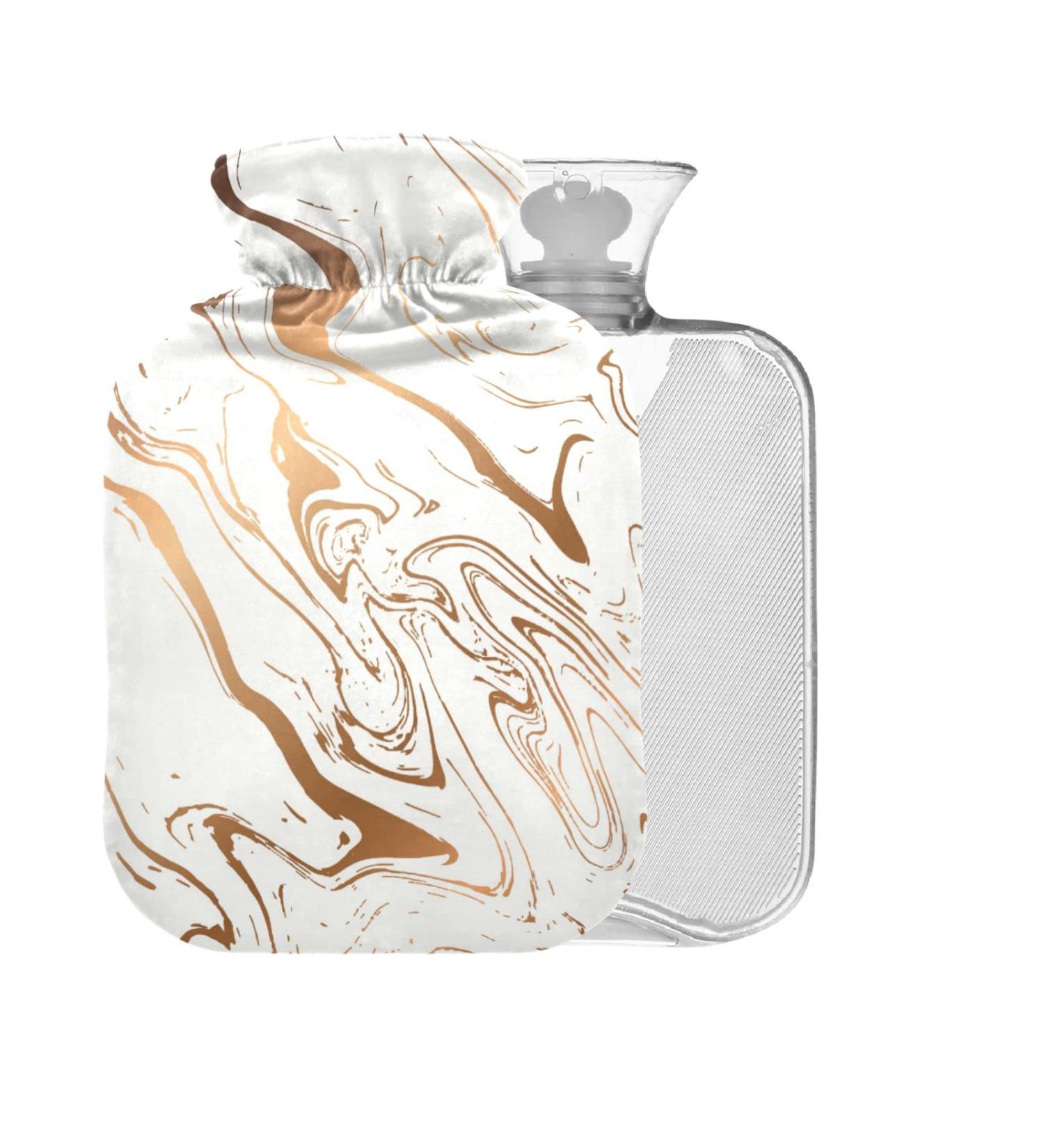 Liquid Marble Hot Water Bottle - BPA-Free 2L for Pain Relief & Cold Compress | Eco-Friendly Cover - Buy Online on GoSupps.com