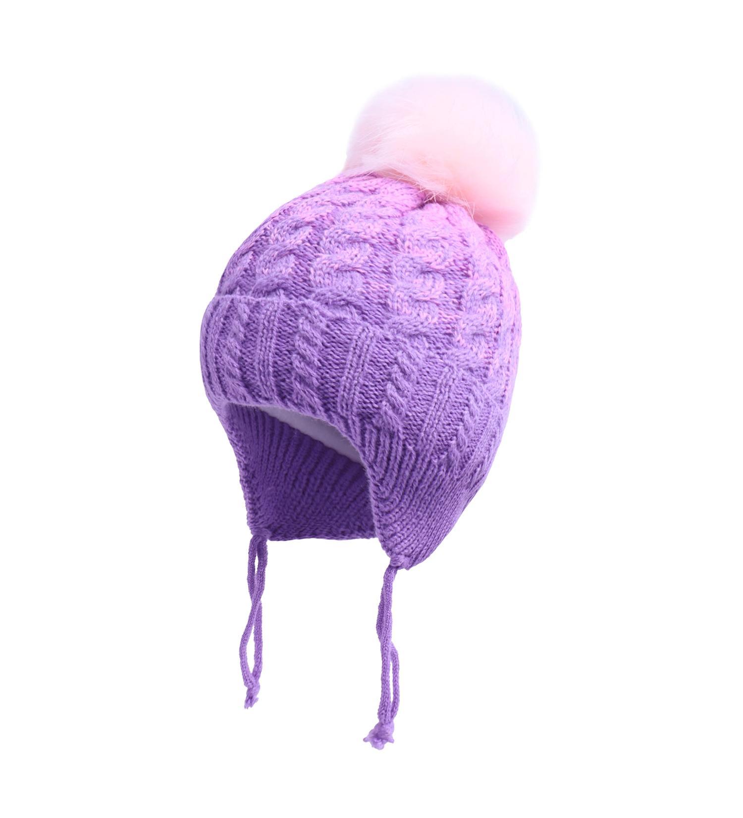 LANGZHEN Toddler Winter Hat Earflap Knit Cap for Baby Boys Girls 2-4 Years - Purple - Buy Online on GoSupps.com