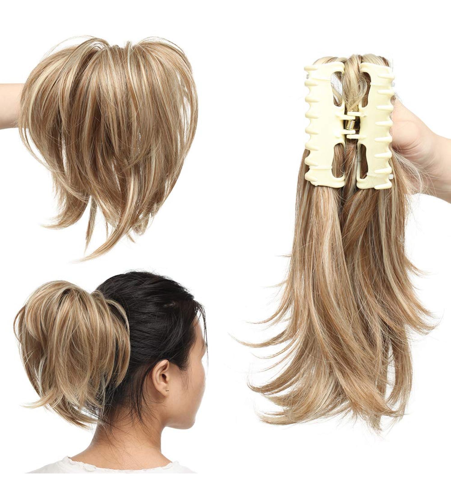 Buy Cheap Pferdeschwanz Hair Part Clip-In Braid Extensions | Wavy Ponytail with Butterfly Clamp | Natural Look 30cm 95g Blonde & Bleach Blonde - Buy Online on GoSupps.com
