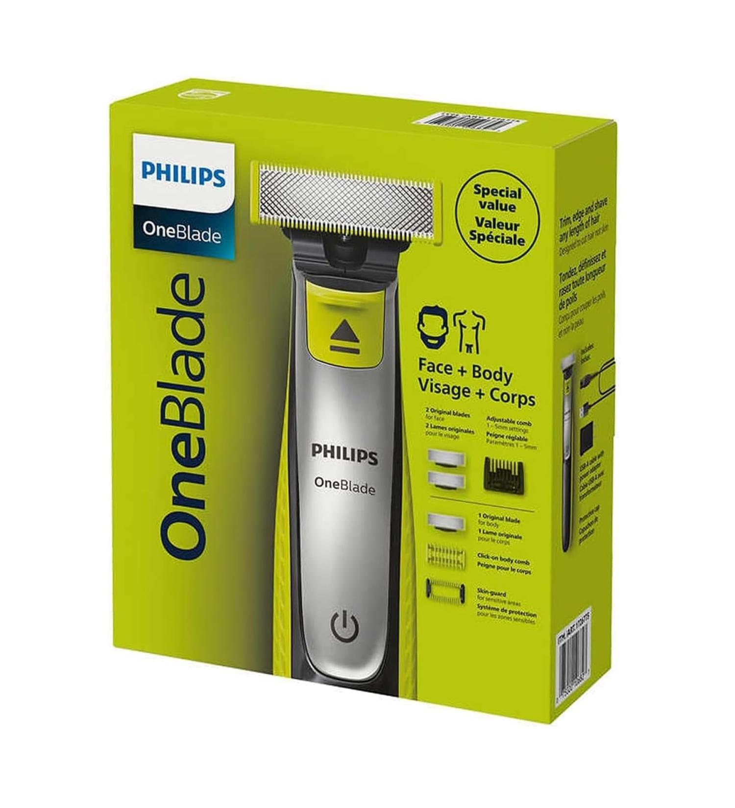 Philips Shaver OneBlade Face+Body QP2834/60 - Trims Edges & Shaves Any Length | Bonus Blade Included - Buy Internationally - Buy Online on GoSupps.com