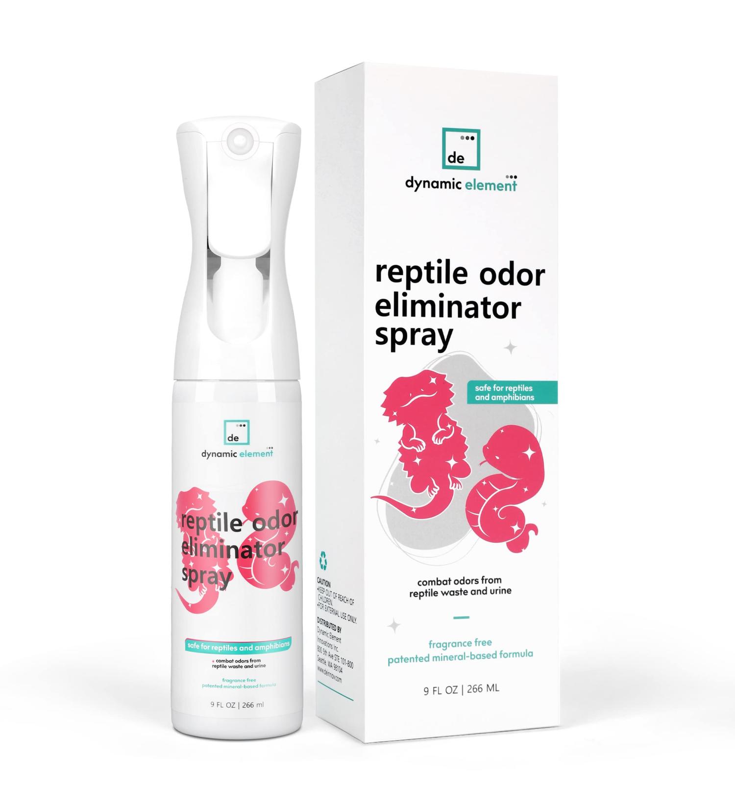 Dynamic Element Reptile Odour Eliminator Spray - Mineral-Based Deodouriser for Bearded Dragon, Gecko, and Tortoise Vivarium - 9 Fl Oz - Buy Online on GoSupps.com