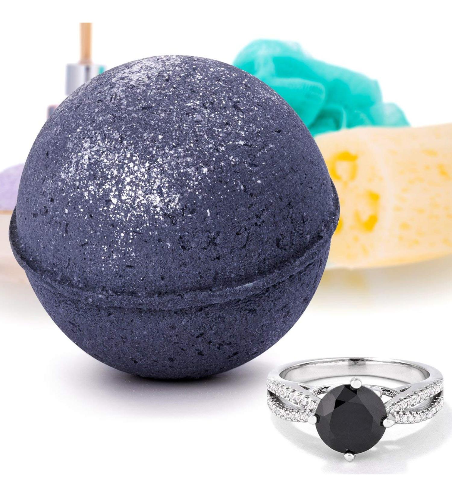Bauble Bomb Midnight Sapphire Jewelry Surprise Bath Bomb Fizzies | X-Large 9 oz | Made in USA | Cruelty-Free | Ring Size 09 - Buy Online on GoSupps.com