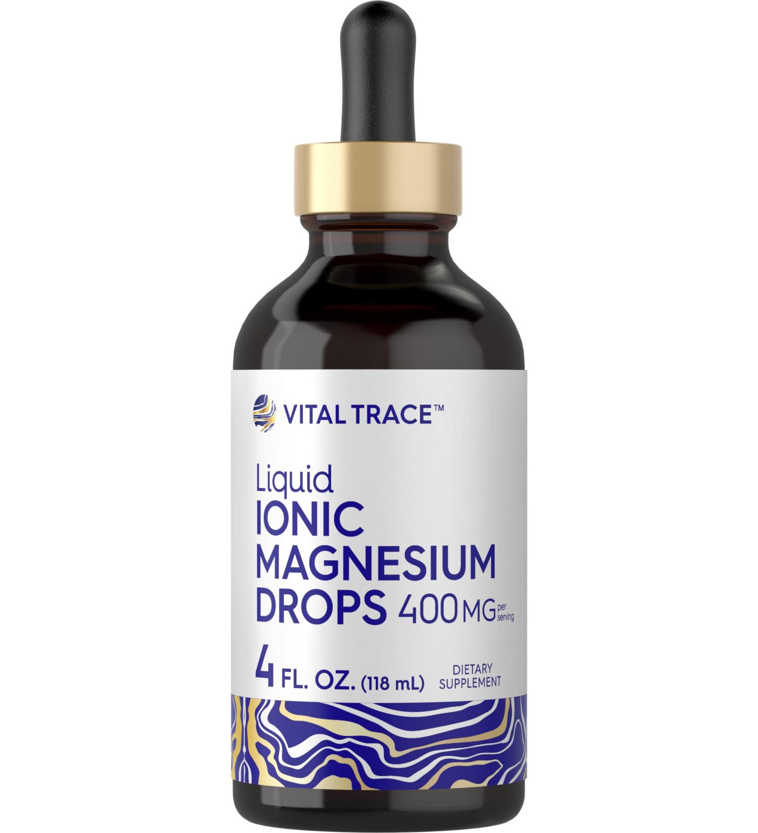 Carlyle Ionic Magnesium Liquid Complex | 400mg | 4 fl oz | Vegetarian Drops | Non-GMO & Gluten Free Supplement | by Vital Trace - Buy Online on GoSupps.com