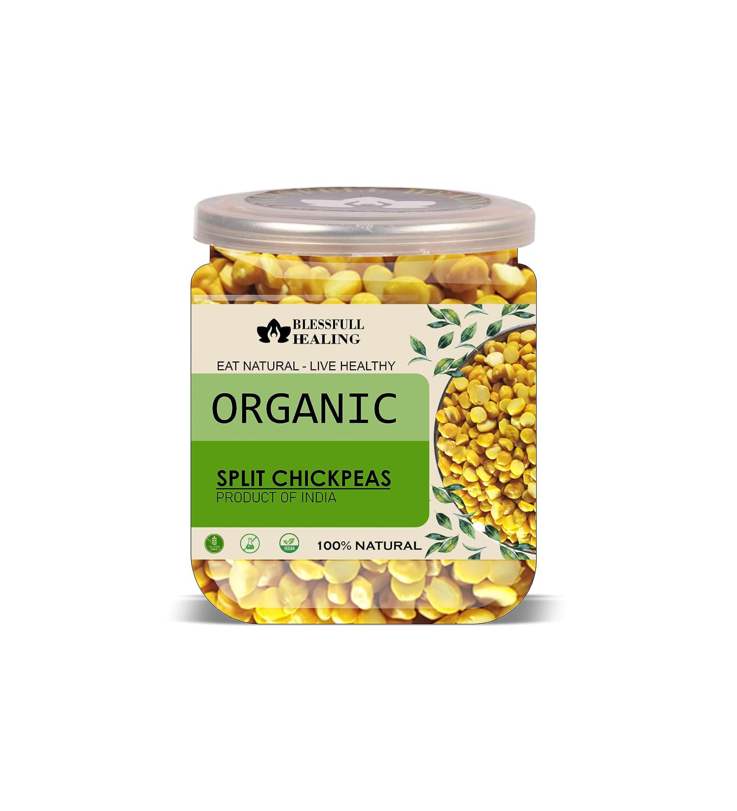 Blessfull Healing Organice Split Chickpeas 2 lb (907 Gram) - Buy Online on GoSupps.com