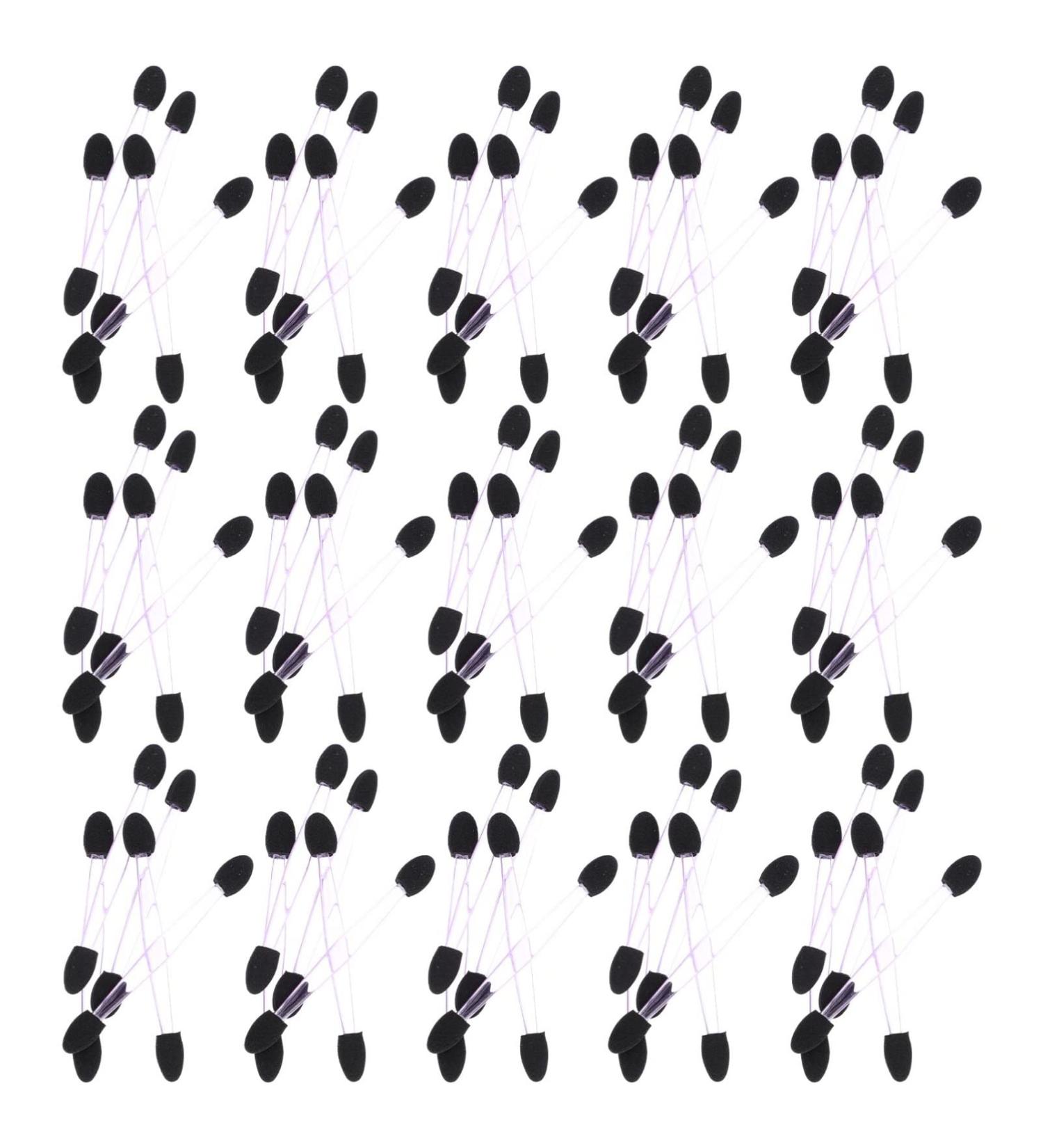 FOMIYES Silicone Lip Scrubber 100pcs Eye Shadow Stick Silicone Makeup Brush Dual Side Eyeshadow Eyeshadow Sticks Girl Tool 7.5x0.5cm Black - Buy Online on GoSupps.com