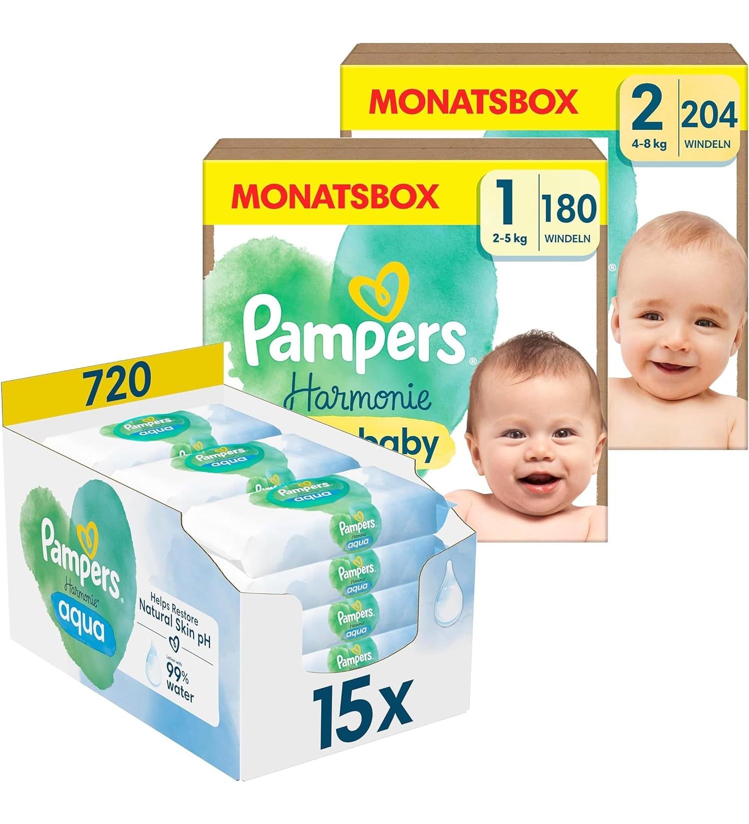 Buy Pampers Harmonie Newborn & Mini Monthly Box + Wet Cloths Set International Shipping Available - Buy Online on GoSupps.com