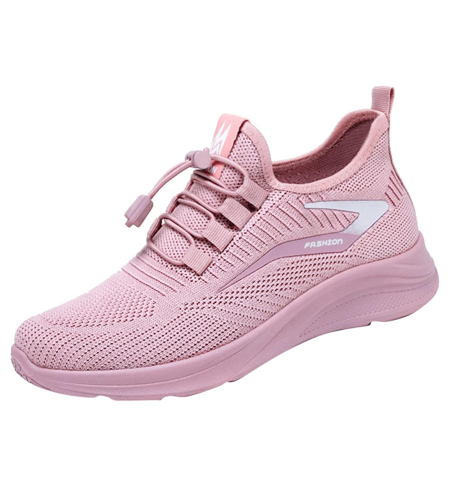 Women's Lace Sneakers - Stylish White & Pink Slip-On Shoes for Spring | Sizes 35-40 - Buy Online on GoSupps.com