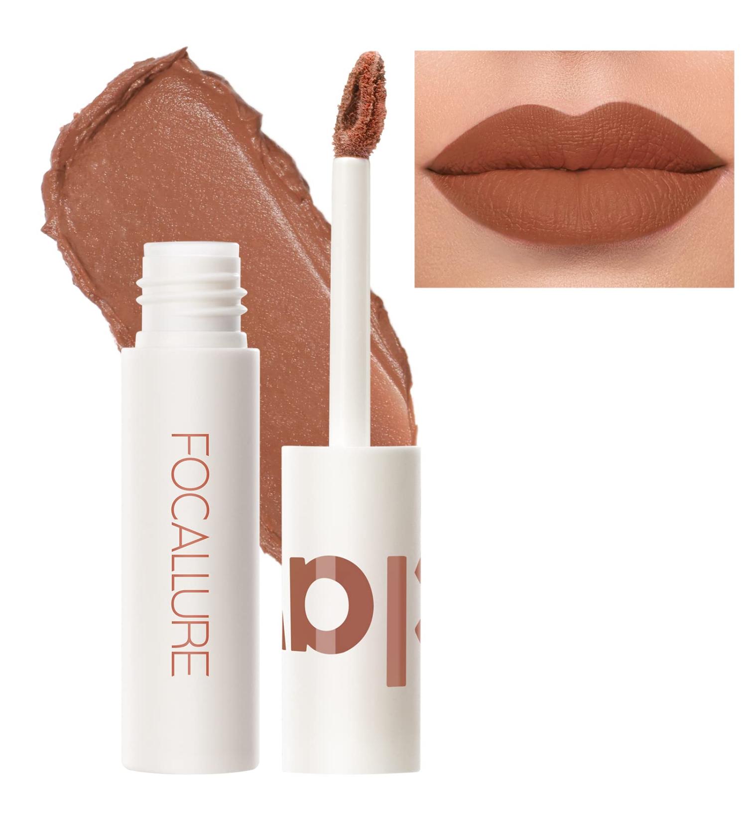 FOCALLURE Velvet Matte Liquid Lipstick - Satin-Finish, High Pigmented Lip Color - Burnt Pumpkin - Buy Online on GoSupps.com