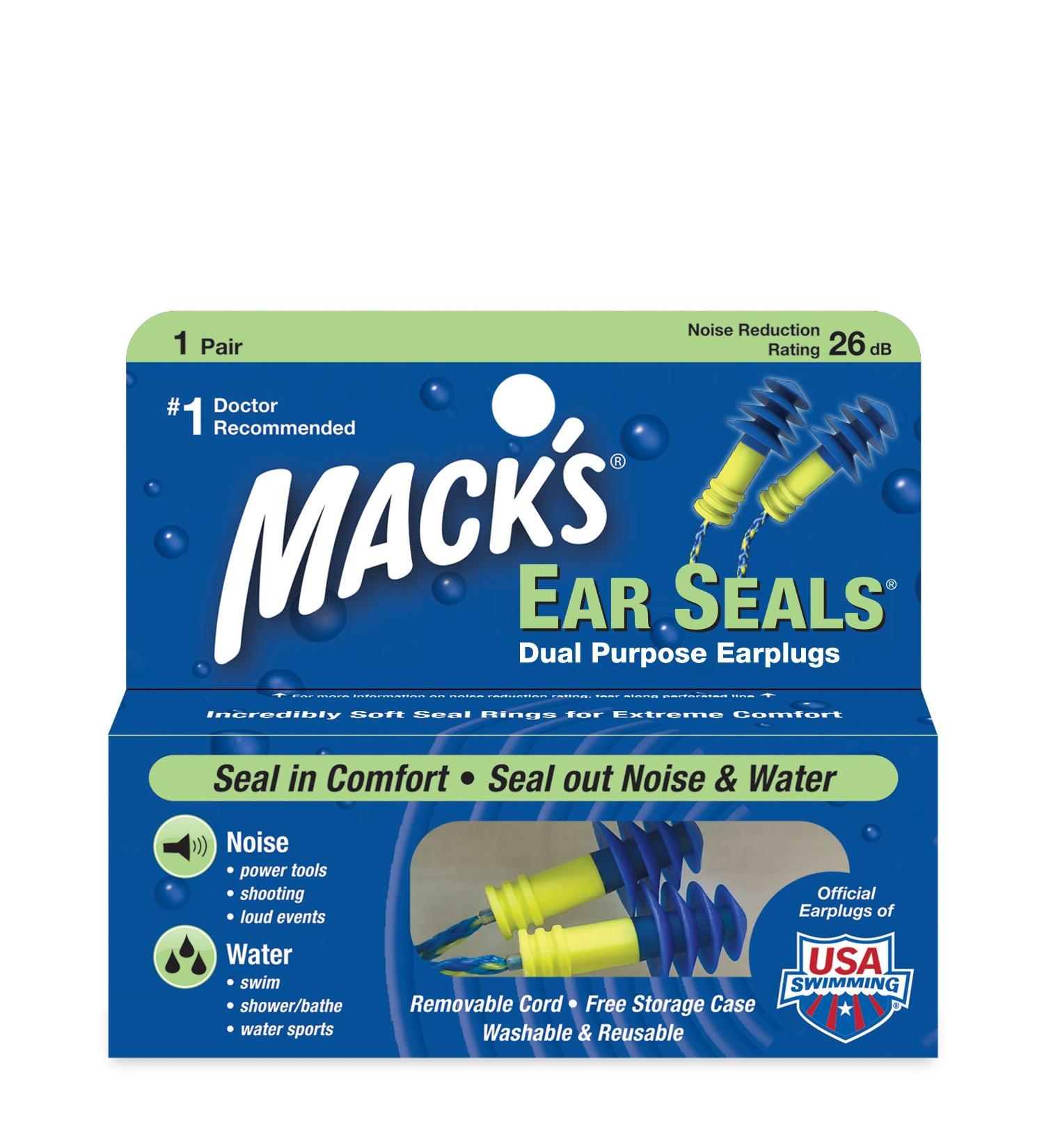 Mack's Ear Seals Dual Purpose Earplugs 1 Pair (Pack of 3)