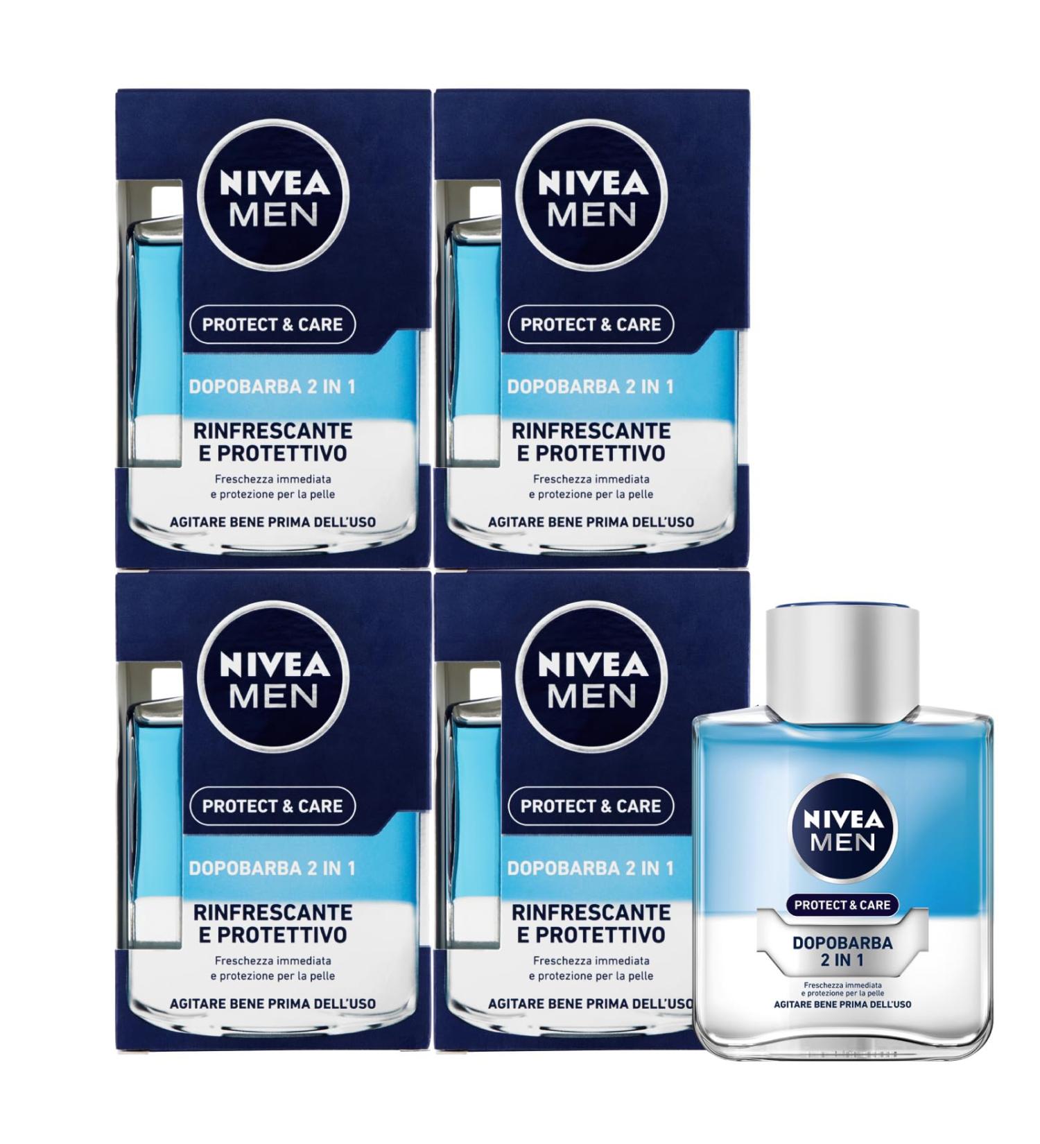 Nivea Men Protect & Care Aftershave Balm 2in1 refreshing and protective 4 bottles of 100 ml each