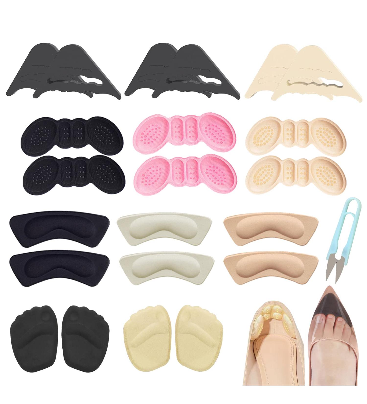 11 Pairs of Heel Cushions - Slipproof Forefoot & Heel Pads for Comfortable Shoes | Multicolor Shoe Inserts & Holders - Buy Online on GoSupps.com