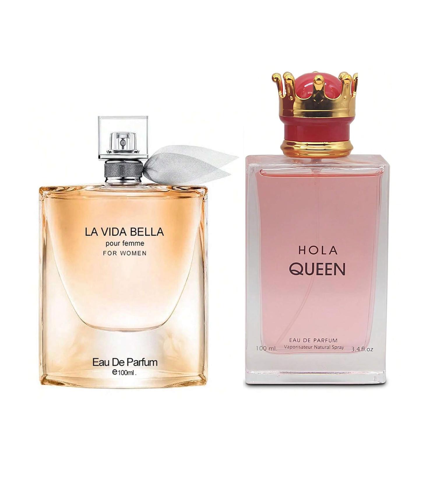 Women's Perfume La Vida Bella& Hola Queen Combo Set Eau De Parfum Long Lasting Fragrance 3.4 Fl Oz Spray Each for Daily Used la vida bella&Hola Queen - Buy Online on GoSupps.com