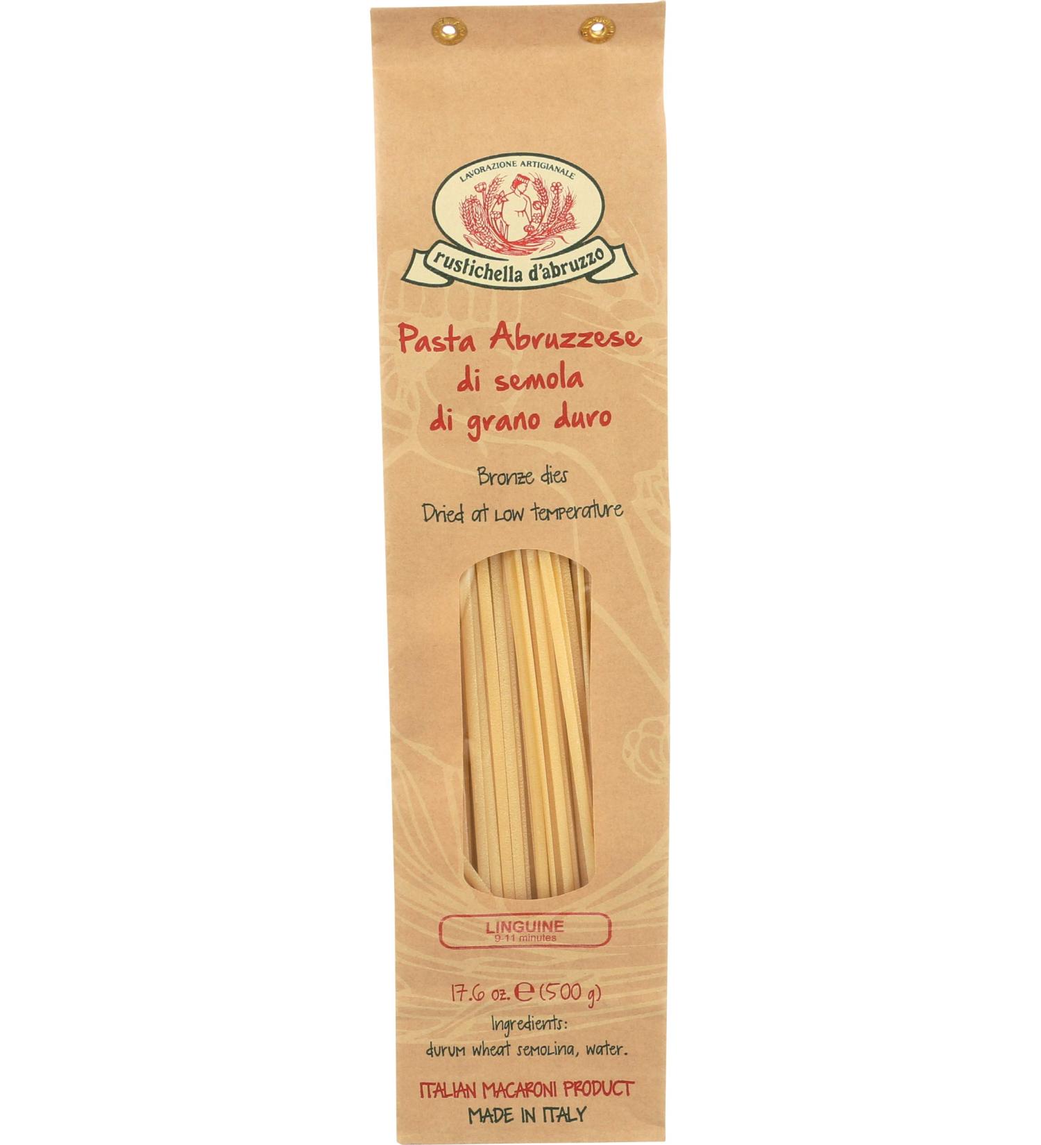 Rustichella d'Abruzzo Durum Wheat Linguine Pasta 17.5oz - Authentic Italian Pasta - Buy Online on GoSupps.com