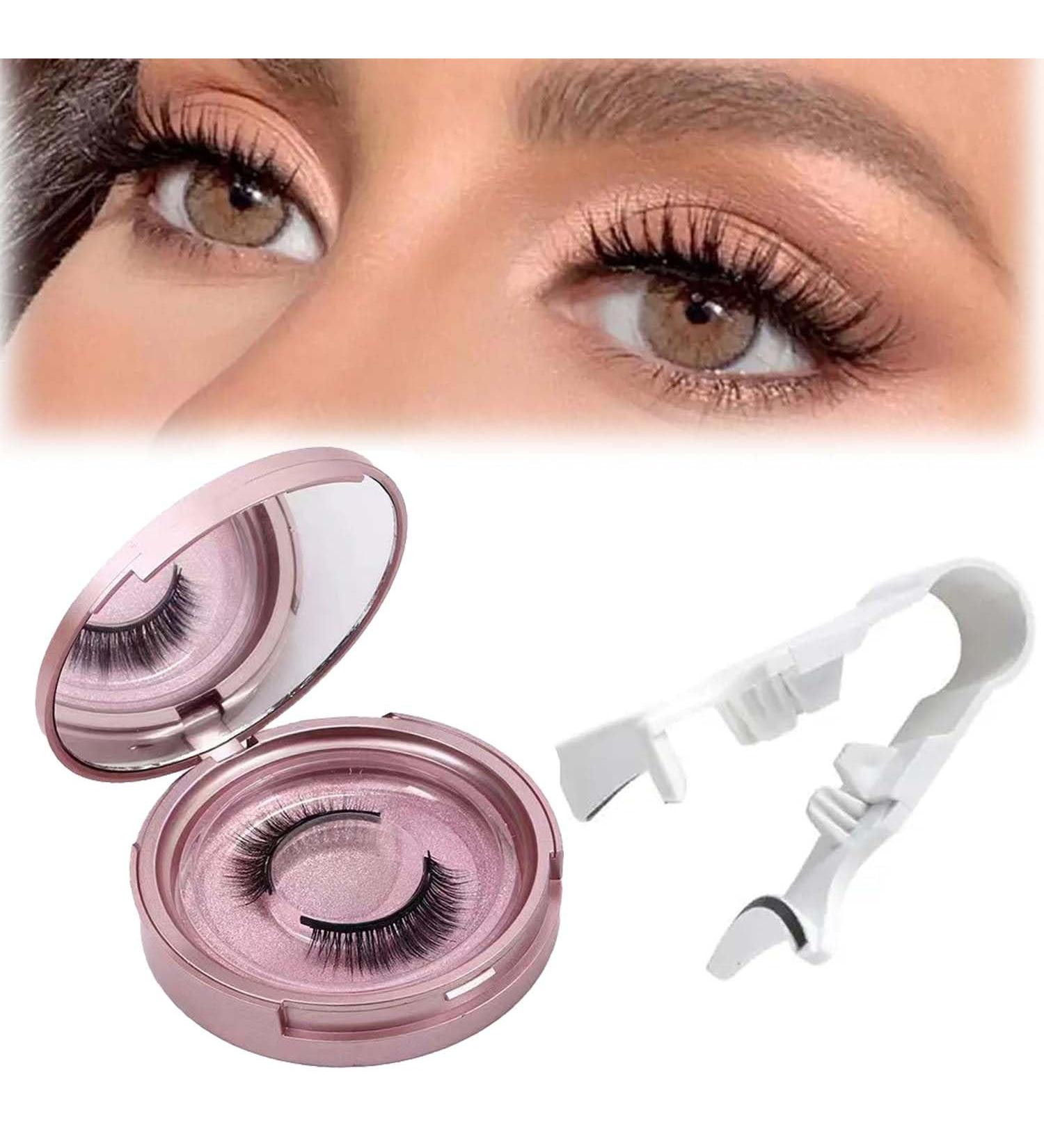 Reusable Magnetic False Eyelashes Kit - Natural Look Easy to Apply with Applicator - No Eyeliner Glue or Makeup Remover Needed - Buy Online on GoSupps.com