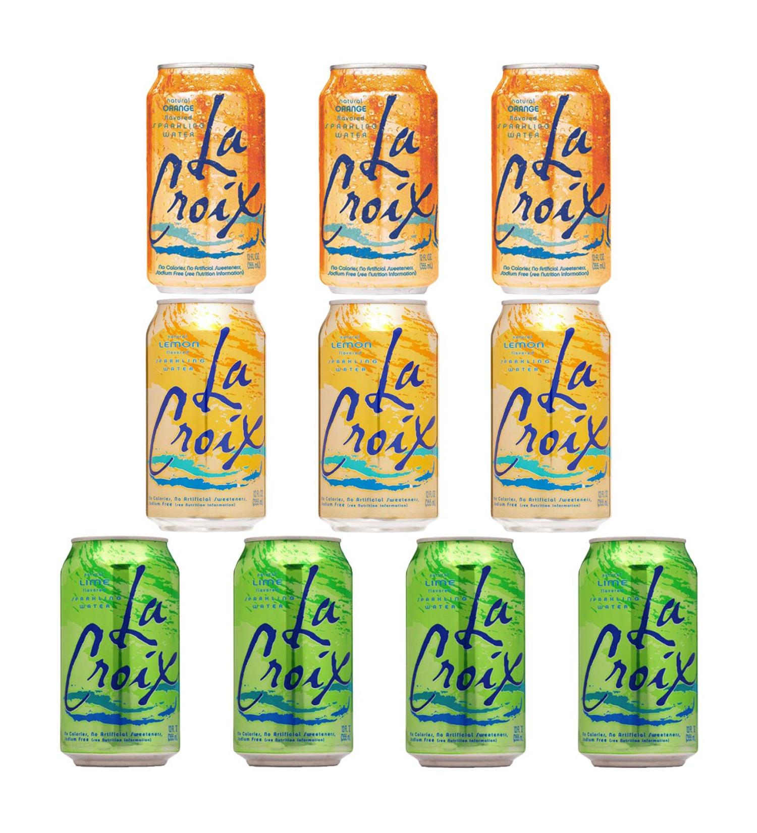 La Croix Variety Pack - Orange, Lemon, Lime - 12oz Cans (10-Pack, Total 120 Oz) - Buy Online on GoSupps.com
