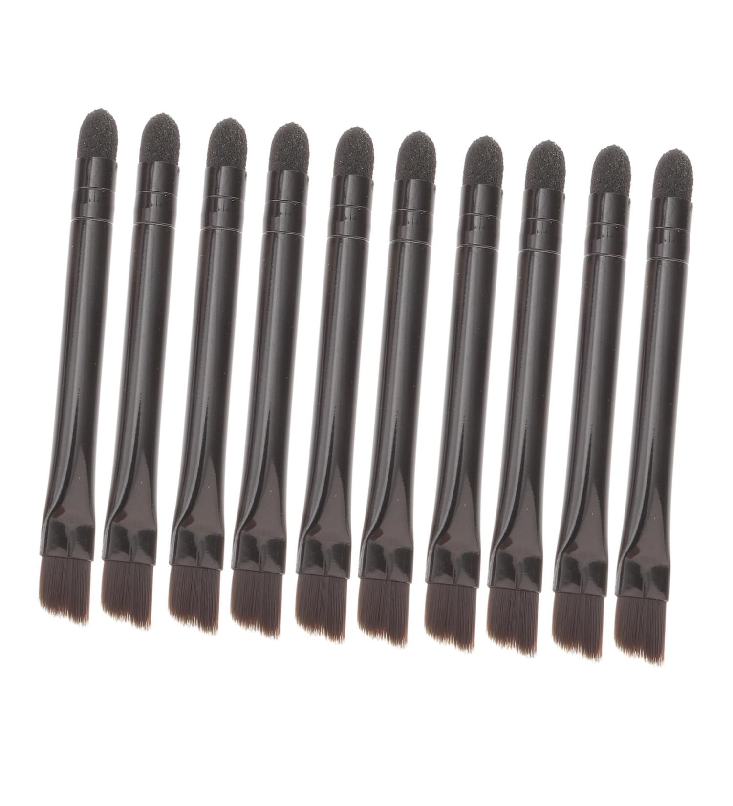 BELLIFFY 10 Pcs Eye Shadow Brush Sponge Blush Makeup Brush Dual Ended Makeup Brush Stainless Steel Black - Buy Online on GoSupps.com
