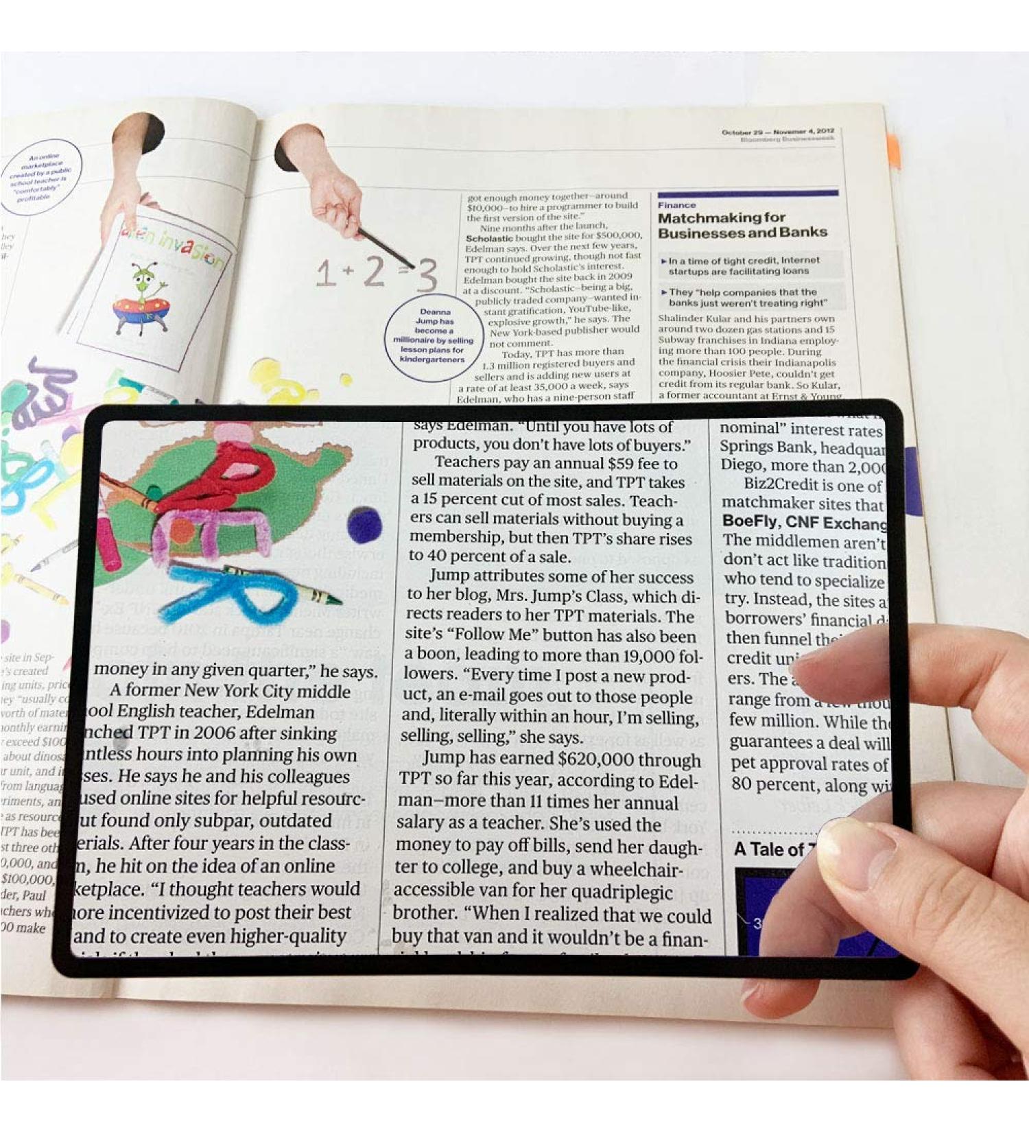 MagniPros Premium 3X Page Magnifying Lens with 3 Bonus Bookmark Magnifiers - Ideal for Reading Small Prints, Low Vision Aids, and Solar Projects - Buy Online on GoSupps.com