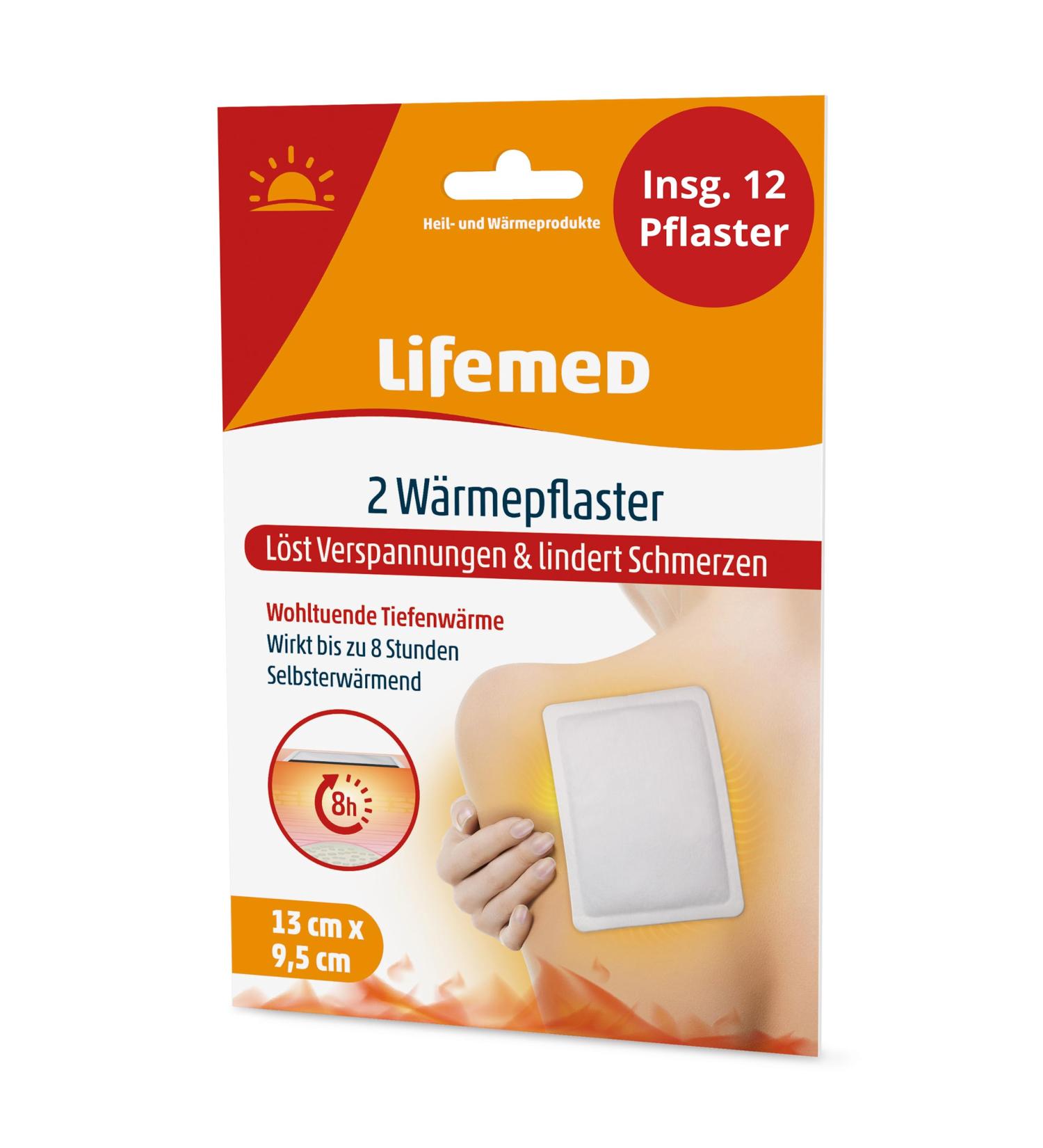 Lifemed Heat Pavement Plasters for Back Shoulders & Neck Pain Relief Drug-Free Thermal Pillows & Heat Belt (12 Packs) Ideal for Menstrual Pain & Back Rescuer - Buy Online on GoSupps.com
