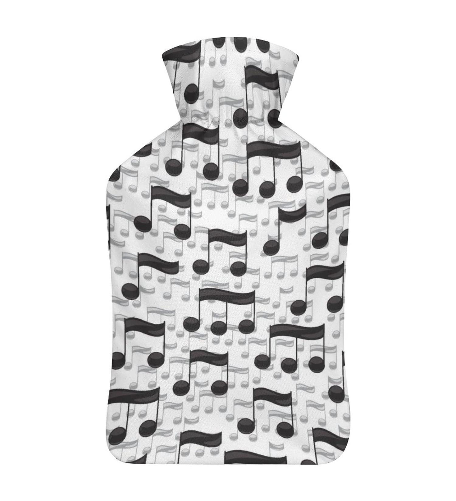 Hot Water Bottle with Lid - Musical Notes Rubber Hot Water Bag for Pain Relief & Cramps - Ideal Hot & Cold Therapy Solution - Buy Online on GoSupps.com
