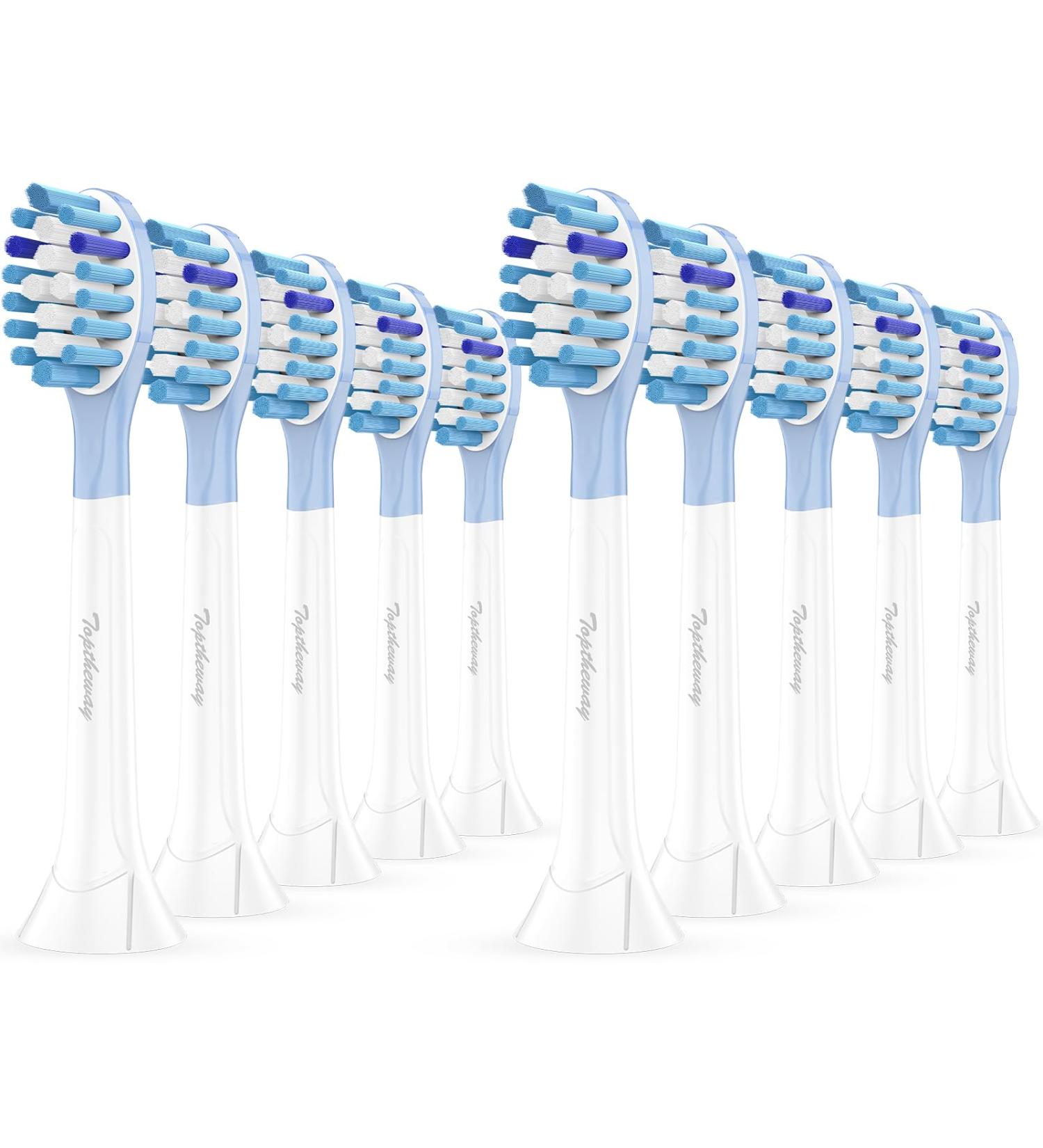 Toptheway Replacement Toothbrush Heads for Philips Sonicare C-3 & ProtectiveClean 4100/5100/6100 - 10 Pack White - Compatible G3 W3 C2 G2 - Buy Online on GoSupps.com