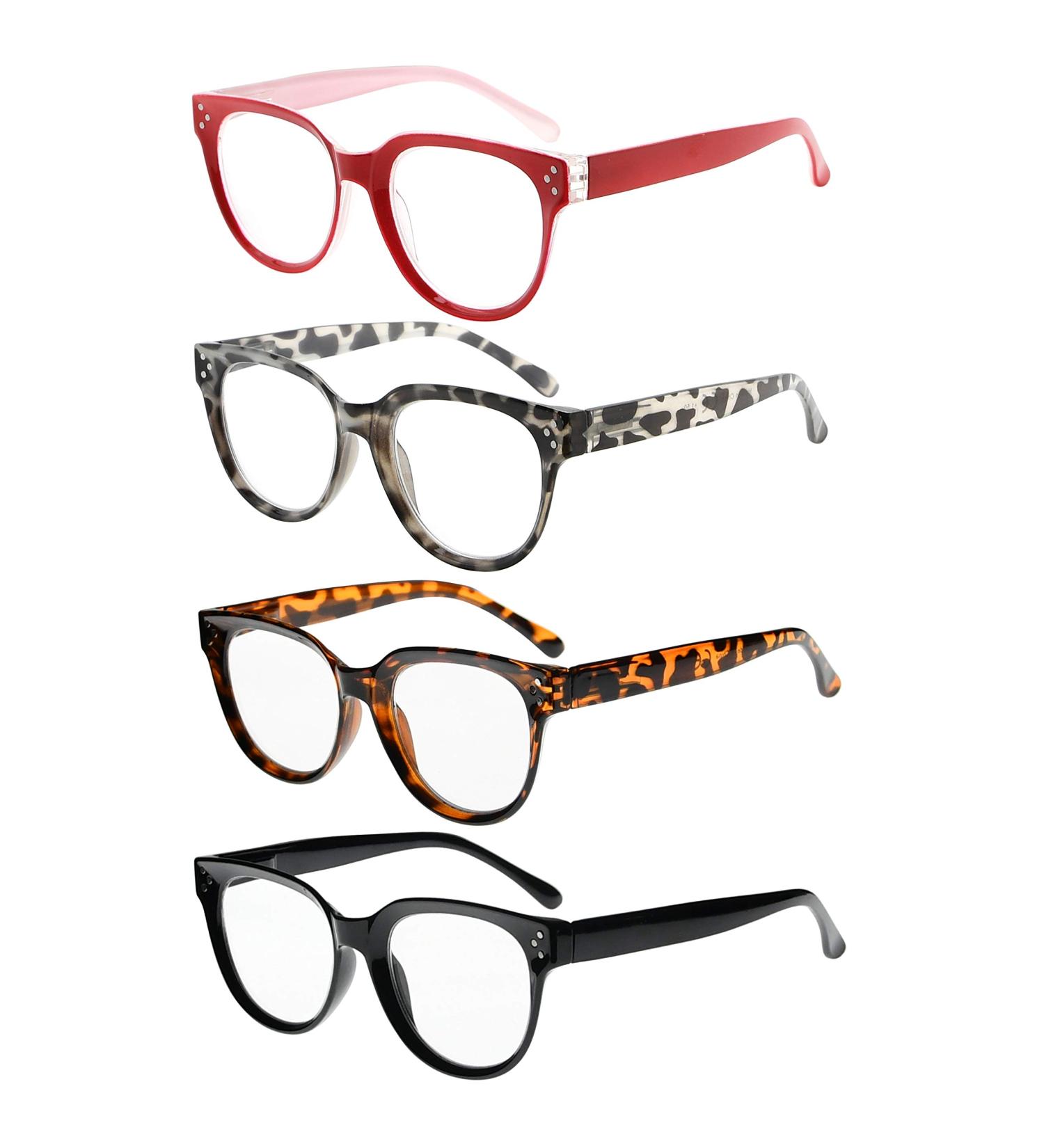 Eyekepper Oversize Reading Glasses Women Stylish Readers +2.00 4-Pack - Mix Diopters - Buy Online on GoSupps.com