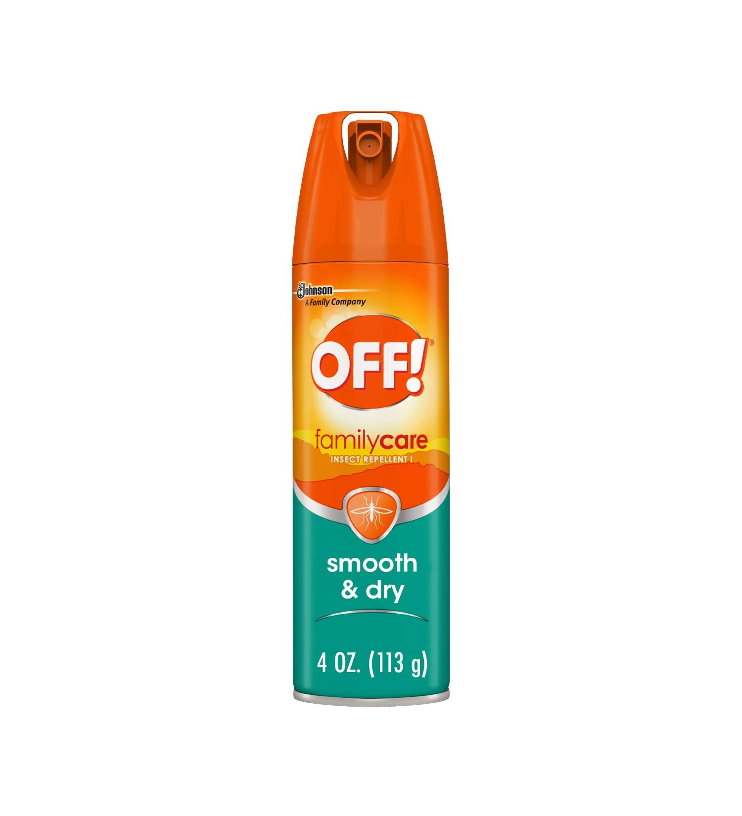 OFF! FamilyCare Insect & Mosquito Repellent Aerosol - Smooth & Dry Bug Spray - 4 oz - Up to 6 Hours Protection - Buy Online on GoSupps.com