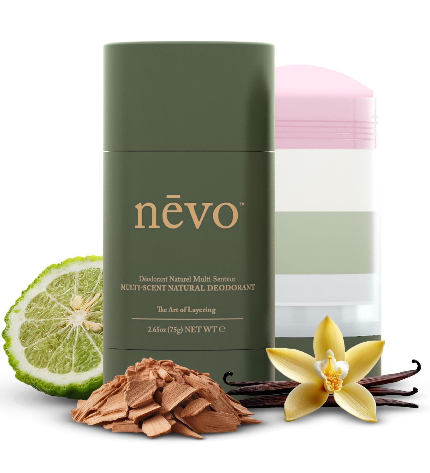 Nevo Multi Scent Deodorant Stick With Layers | Aluminum Free Deodorant for Women & Men | All Natural Organic Vegan Non Toxic | Coconut Oil & Shea Butter | N C3 Bergamot - Vanilla - Cedar 2.65 oz Bergamot | Vanilla | Cedar 2.65 Ounce (Pack of 1) - Buy Online on GoSupps.com