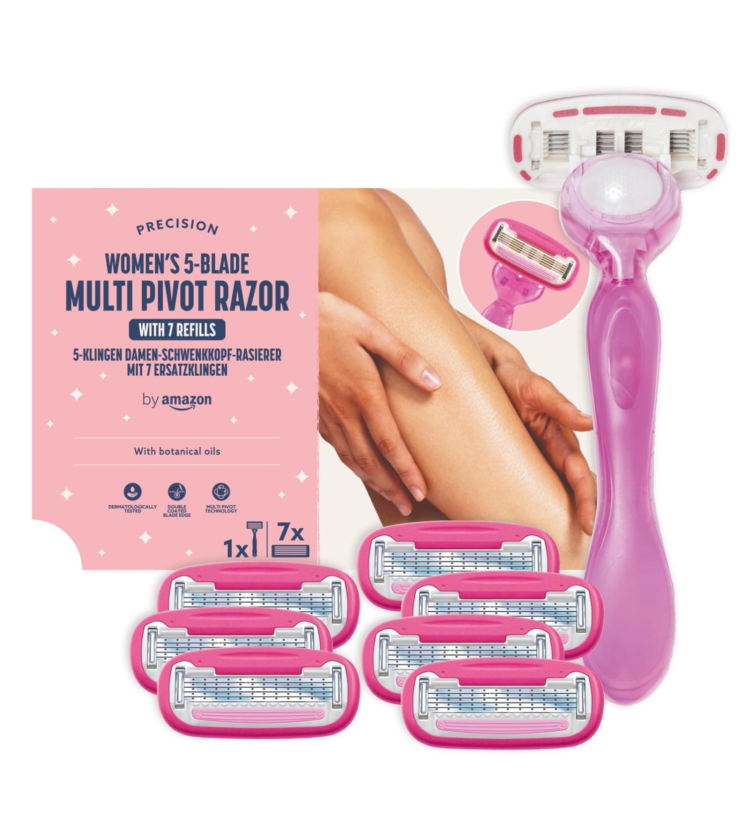 Buy Amazon Women's Razor with 5 Blades & Multi-Axis Handle - Includes 7 Replacement Blades - International Shipping Available - Buy Online on GoSupps.com