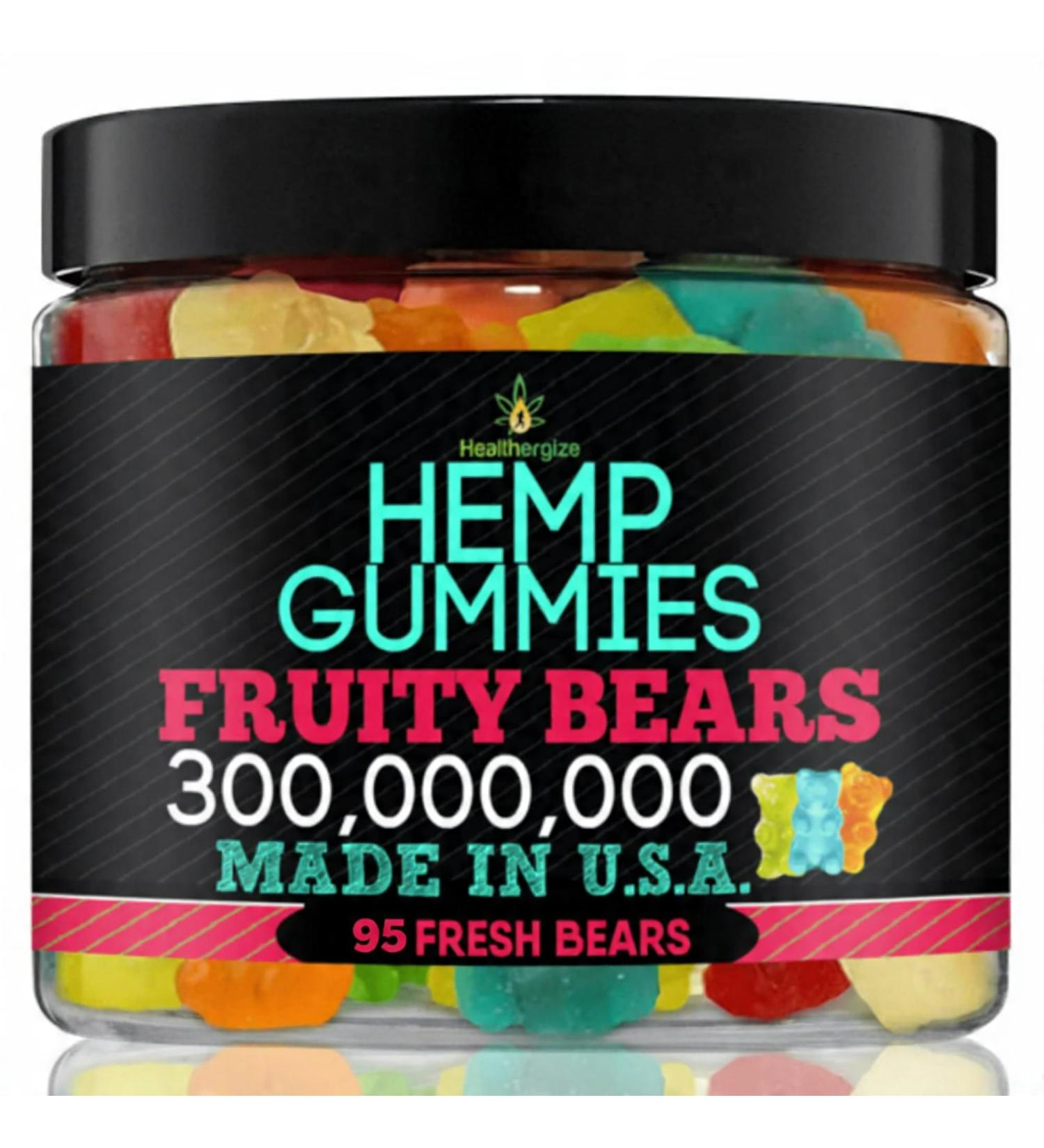 Hemp Gummies Edibles for Sleep Calm HempOil Infused -95 Fresh and Fruity Bears-Made in USA - Buy Online on GoSupps.com