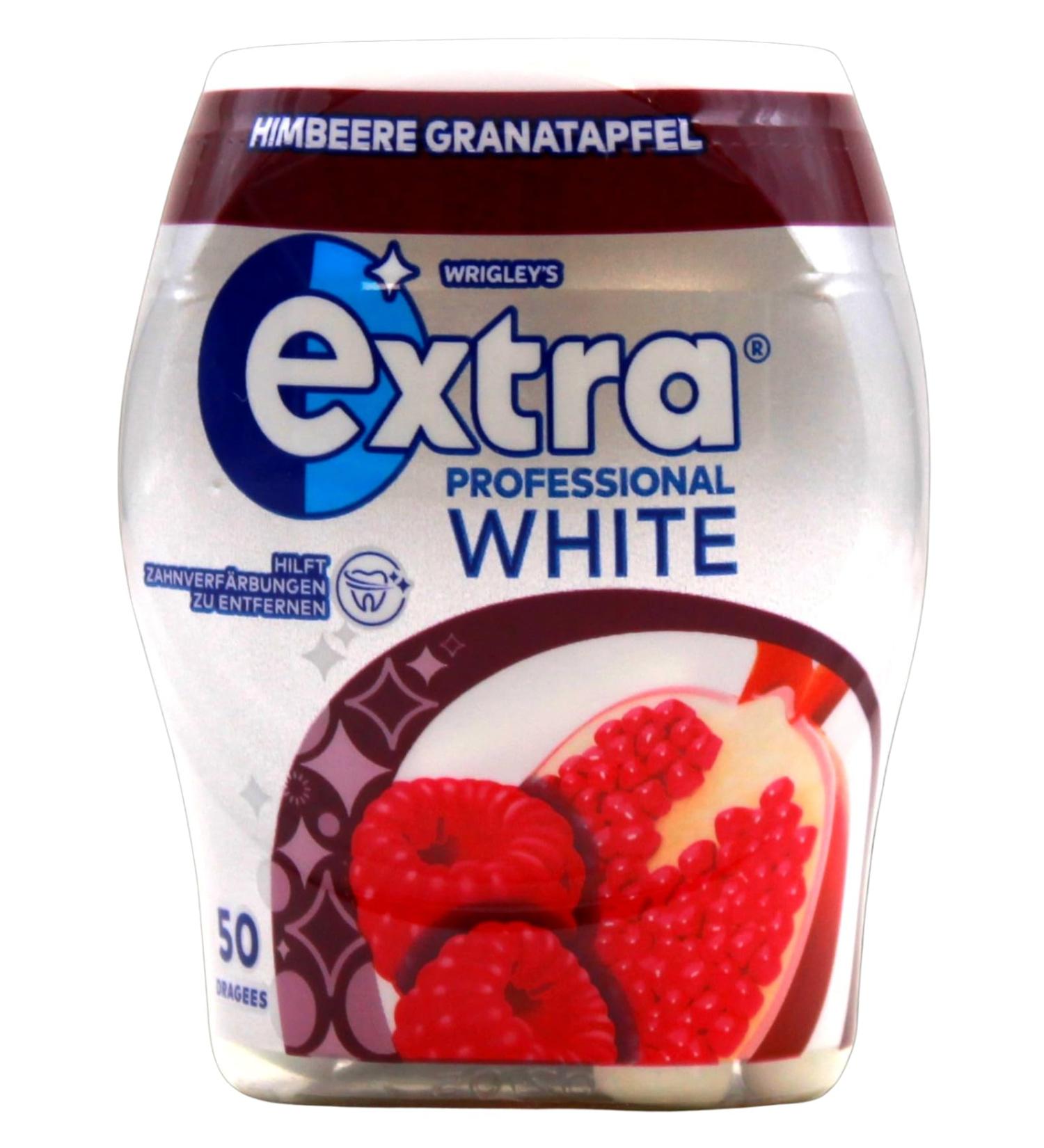 Wrigley's Extra Professional White Raspberry Pomegranate - Sugar-Free Chewing Gum | Pack of 12 (50 Dragees Each) - International Shipping Available - Buy Online on GoSupps.com