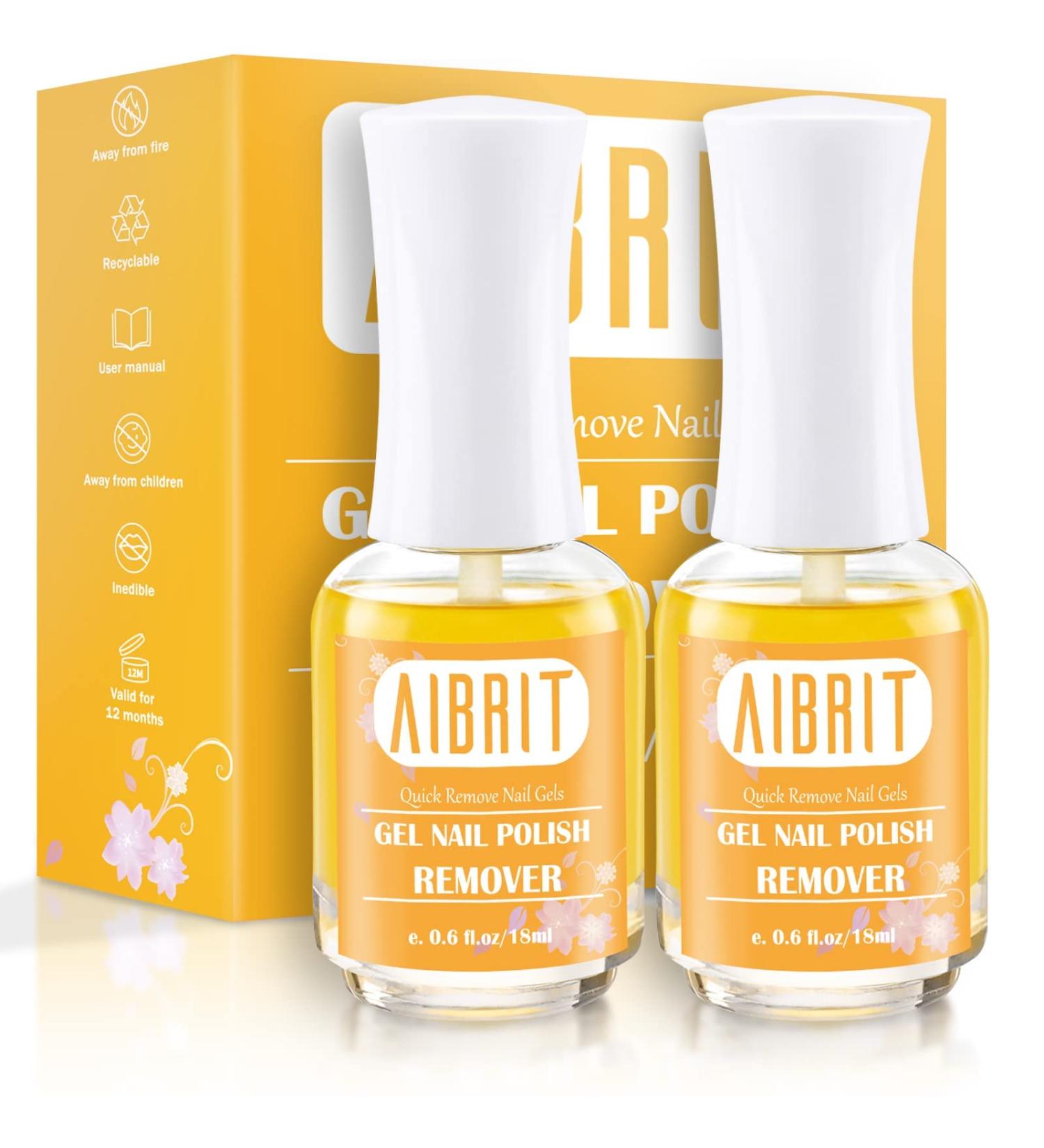 AIBRIT Gel Nail Polish Remover 2 Pack - 3-5 Minutes Soak Off - 0.6 fl oz/18ml - Buy Online on GoSupps.com