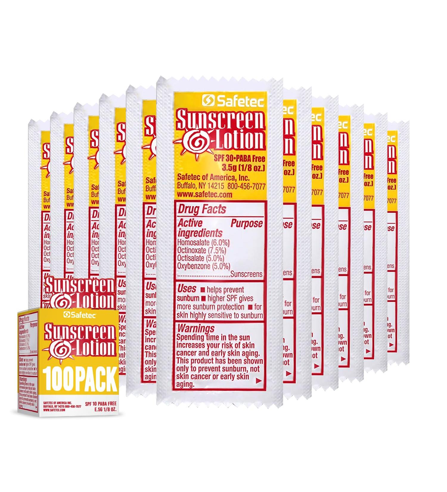 Buy SPF30 Sunscreen Lotion - PABA Free Travel Size Packets (100) with Reclosable Homesphere Bag - Ideal for Outdoors & International Shipping - Buy Online on GoSupps.com