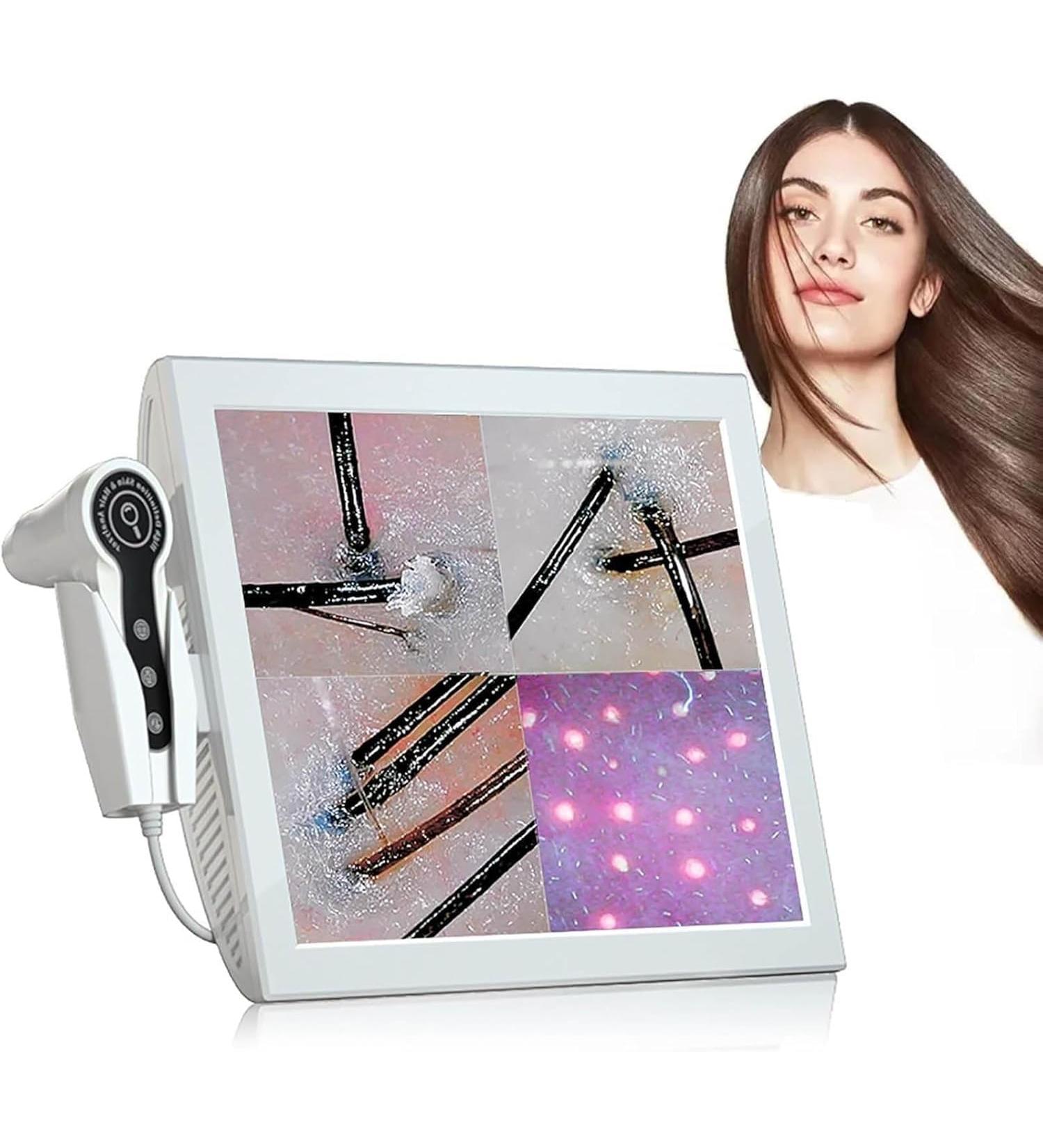 Analyseur de peau et de cheveux d tecteur de cuir chevelu avec cran de 4 zones testeur d'huile et d'humidit du follicule pileux objectif 50 /200  - Buy Online on GoSupps.com