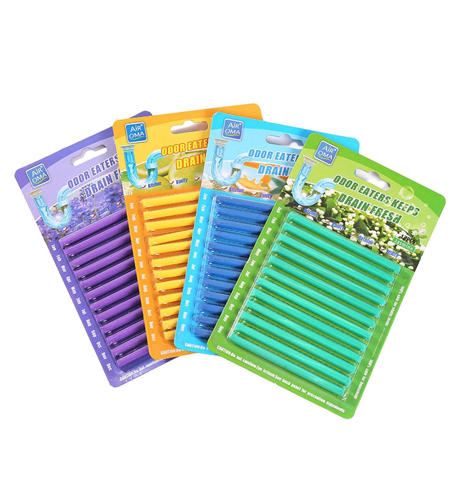 Drain Clean-er Sticks 1 Odor Remover Strips Plughole Pipes Cleaning Unblockers to Eliminate Odors and Helps Prevent Clogge Kitchen Bathroom Sink Septic Tank (Random Color) - Buy Online on GoSupps.com