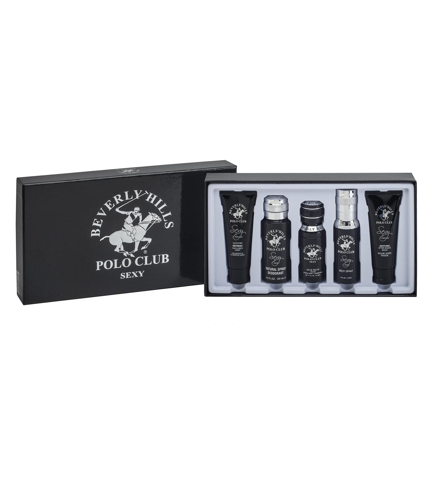 Beverly Hills Polo Club BHPC Sexy 5 Piece Gift Set Collection (Hair & Body Wash Deodorant Cologne Body Spray After Shave) - Buy Online on GoSupps.com