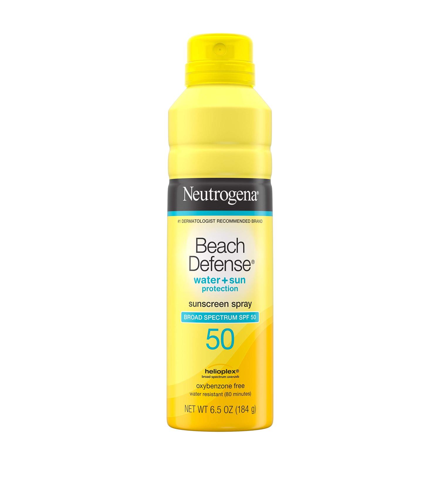 Neutrogena Beach Defense Sunscreen Spray SPF 50 - Water-Resistant, Broad Spectrum Protection, PABA-Free, Oxybenzone-Free, Fast-Drying - 6.5oz - Buy Online on GoSupps.com