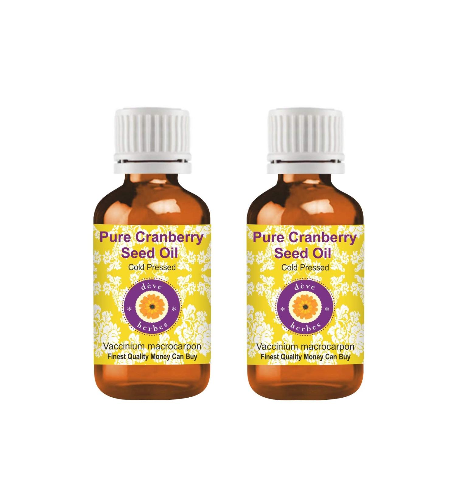 Deve Herbes Pure Cranberry Seed Oil - Cold Pressed 100ml x 2 | 100% Natural & Organic | International Shipping Available - Buy Online on GoSupps.com