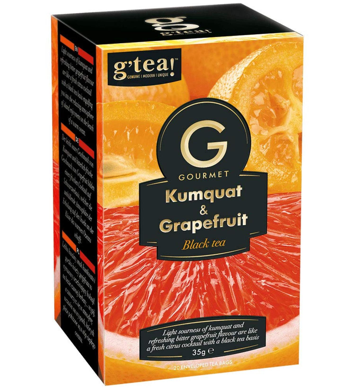 g'tea! Gourmet Kumquat & Grapefruit Black Tea 20 x 1.75g in envelopes - Buy Online on GoSupps.com