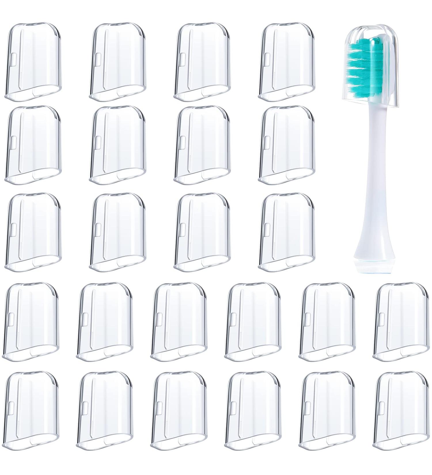 24 Pack Reusable Transparent Toothbrush Covers for Electric Toothbrush Replacement Heads - Buy Online on GoSupps.com