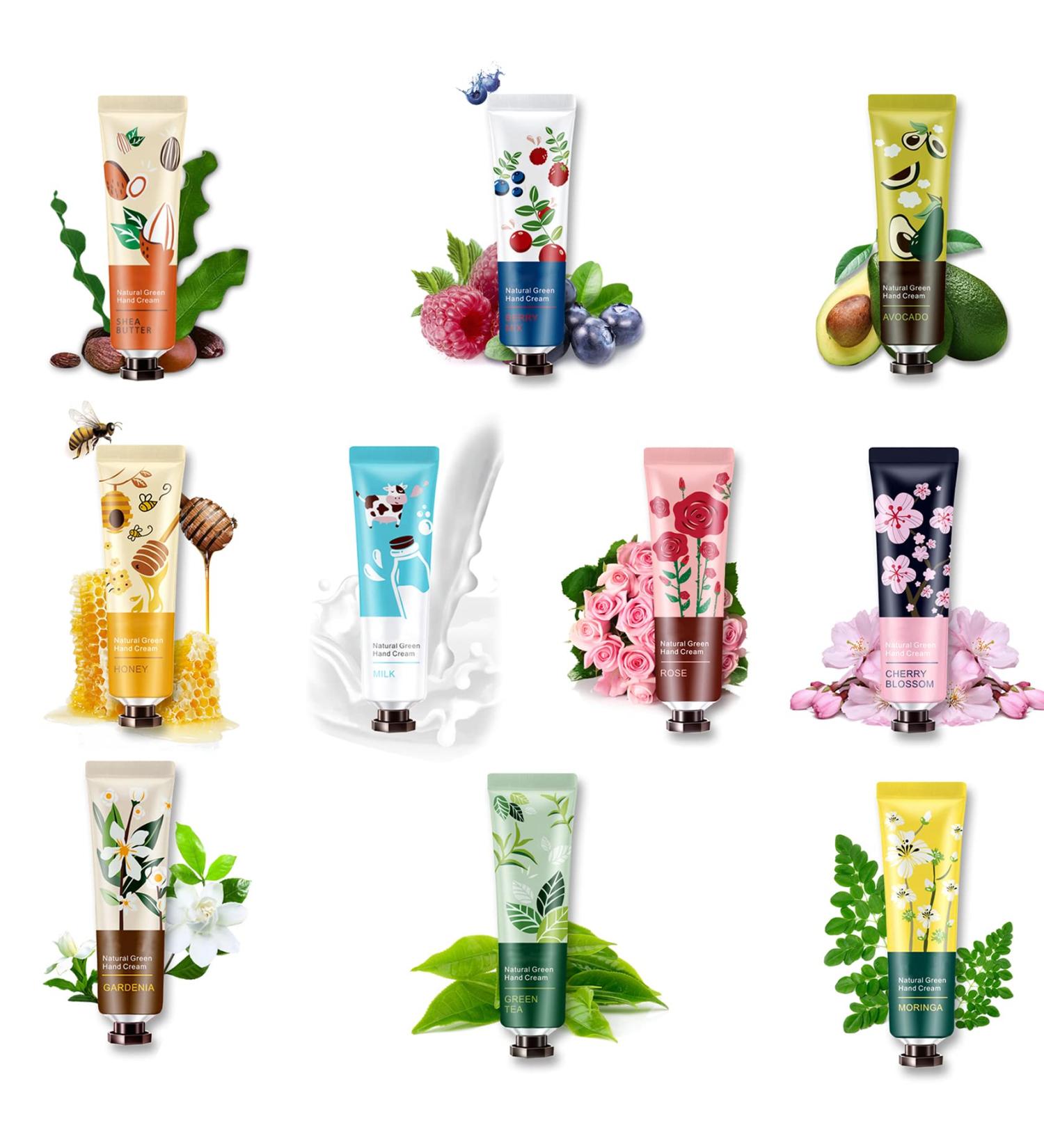 10 Pack Natural Botanical Fragrance Hand Cream Travel Gift Moisturizing Mini HandSet for Chapped and Work Hands Lotion Travel Size for Men and Women Natural Shea Butter and Aloe Vera 10p - Buy Online on GoSupps.com