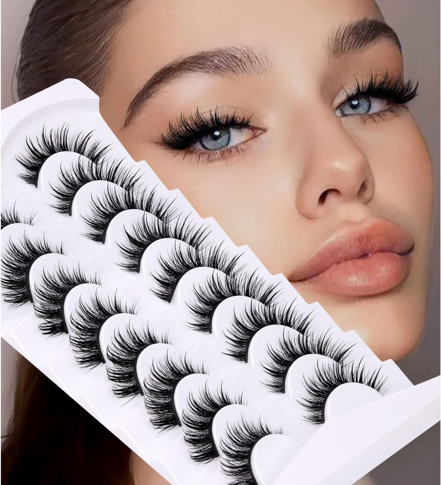 Manga Lashes Cat Eye Anime False Eyelashes - 9 Pairs for Natural Wet Look, Spiky Volume, and Fluffy Wispy Extensions - Faux Mink, Wispy Fake Eyelashes - Buy Online on GoSupps.com