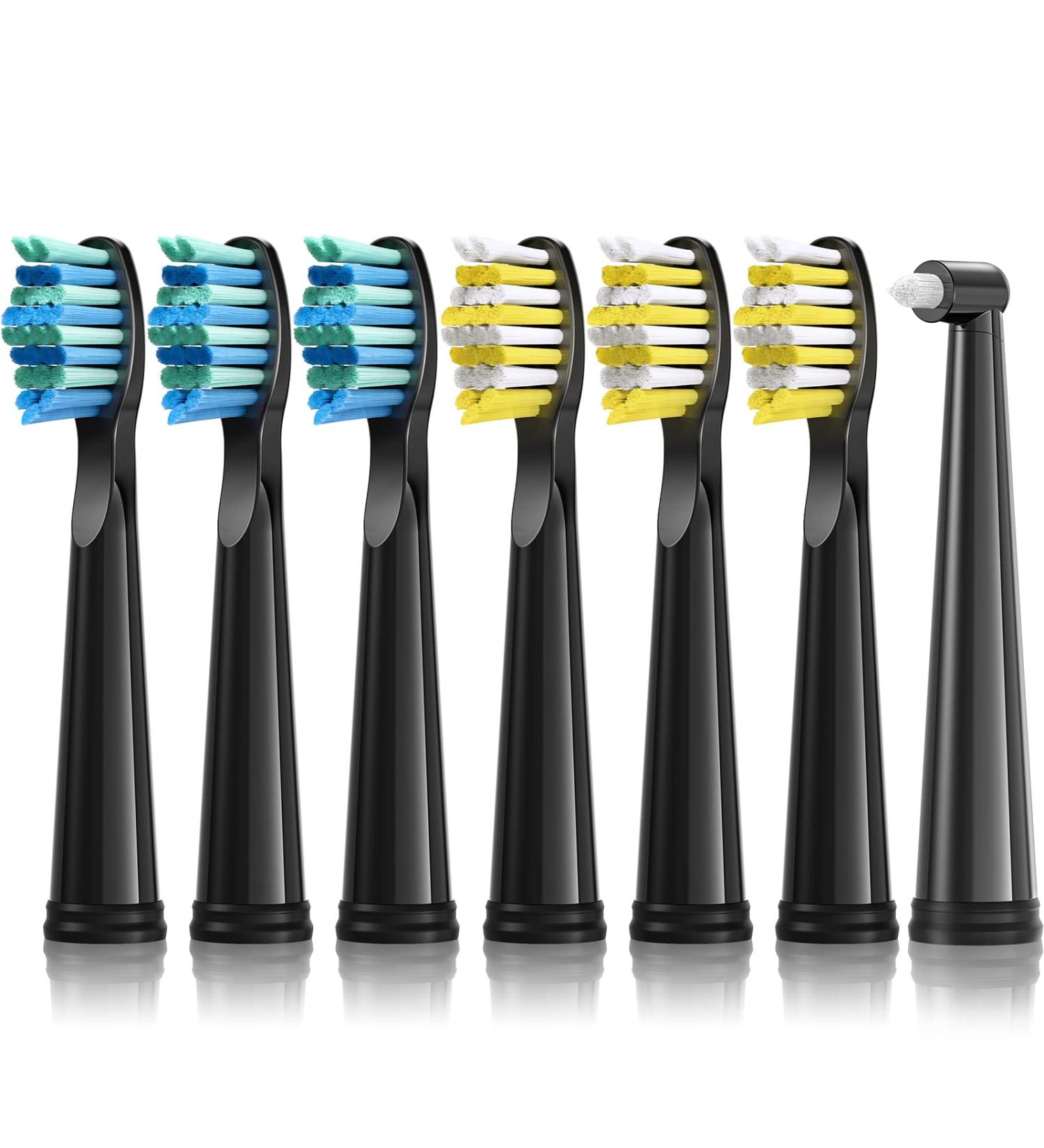 Dnsly Electric Toothbrush Heads 7 Pack Compatible with Fairywill FW-507/508/551/917/959 & ATMOKO HP126A - Black - Buy Online on GoSupps.com