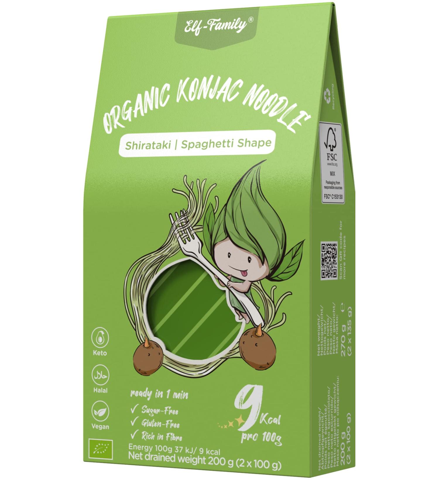 Buy Elf Family Keto Diet 20-Day Konjak Noodles - Ultra Low Carb Vegan & Gluten-Free Shirataki Pasta (24 Portions 270g) - Instant Low-Calorie Spaghetti - Buy Online on GoSupps.com