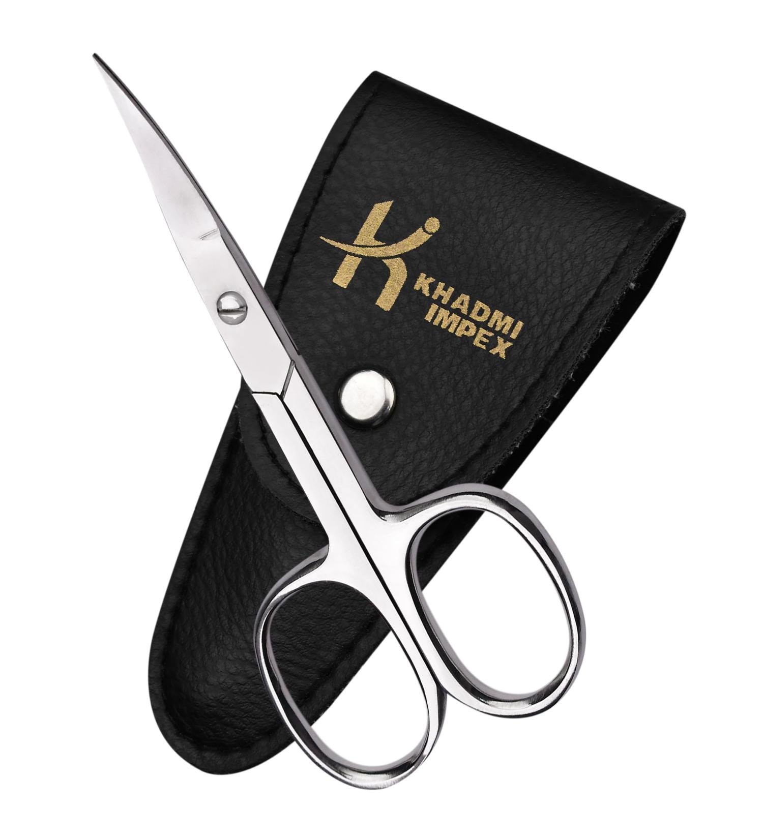 Buy Premium Curved Manicure Scissors | Versatile Nail Eyebrow & Beard Scissors for Men & Women - 3.6" Silver - Buy Online on GoSupps.com