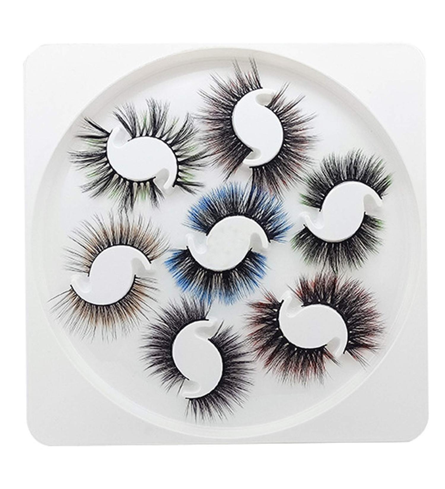 DAODER Colored Wispy Mink Lashes - 7 Pack | Long, Fluffy, Natural Look False Eyelashes in Vibrant Colors - Buy Online on GoSupps.com