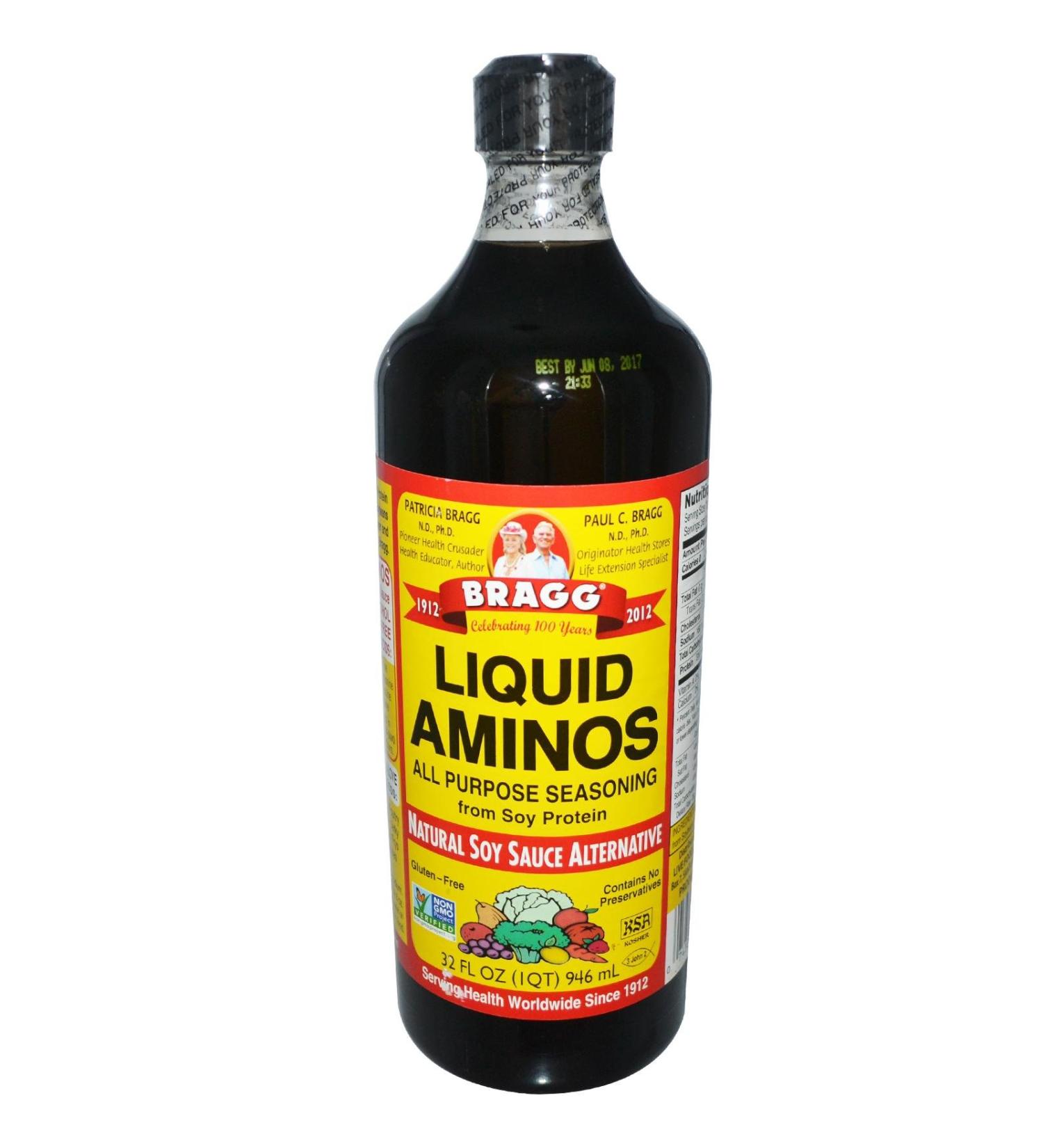 Bragg Liquid Aminos, Natural Soy Sauce Alternative, 32-Ounce Bottle , (Pack of 3) 32 Fl Oz (Pack of 3)